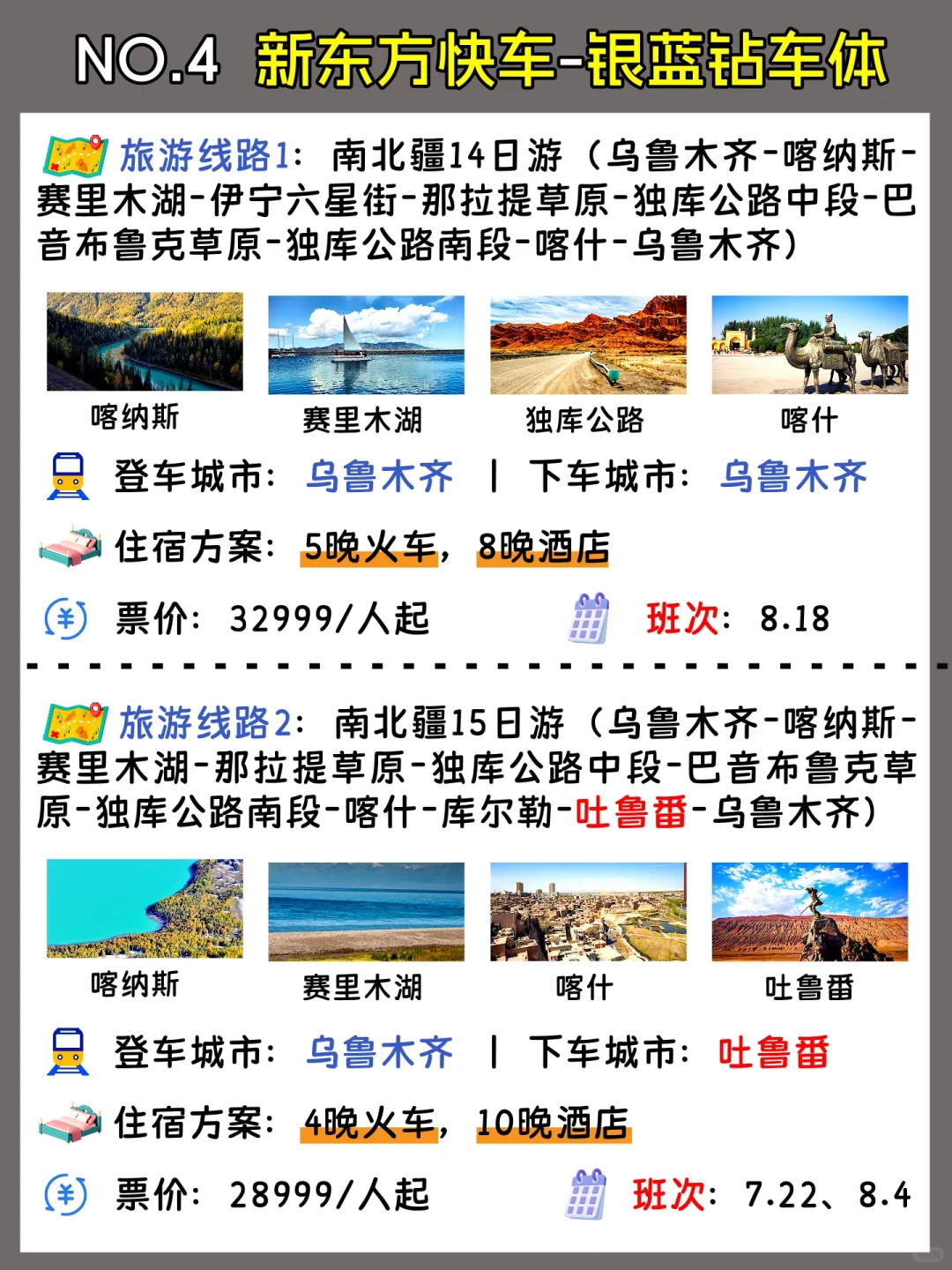 暑假新疆旅游火车🚝盘点