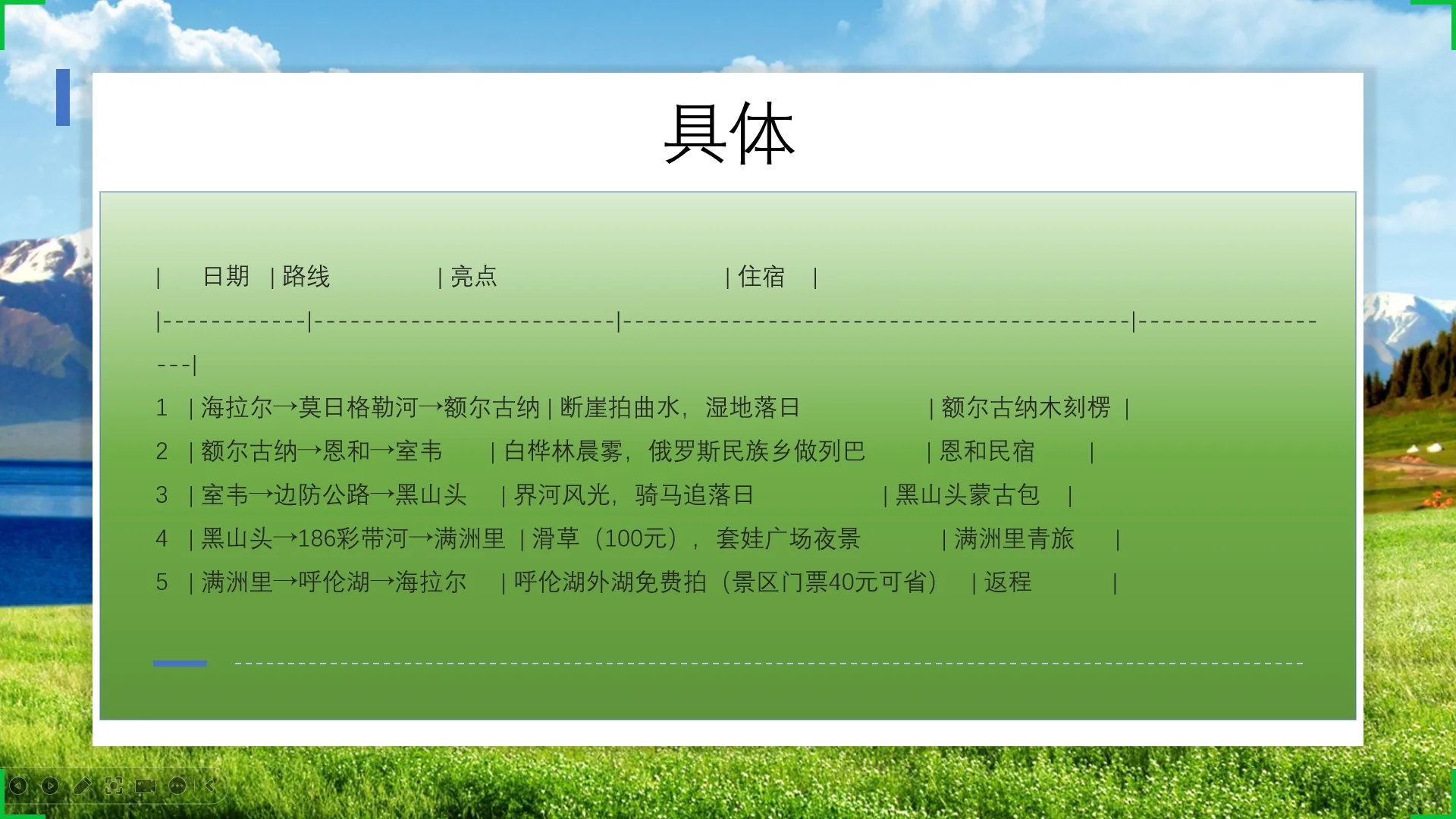 J人穷游呼伦贝尔旅游攻略ppt