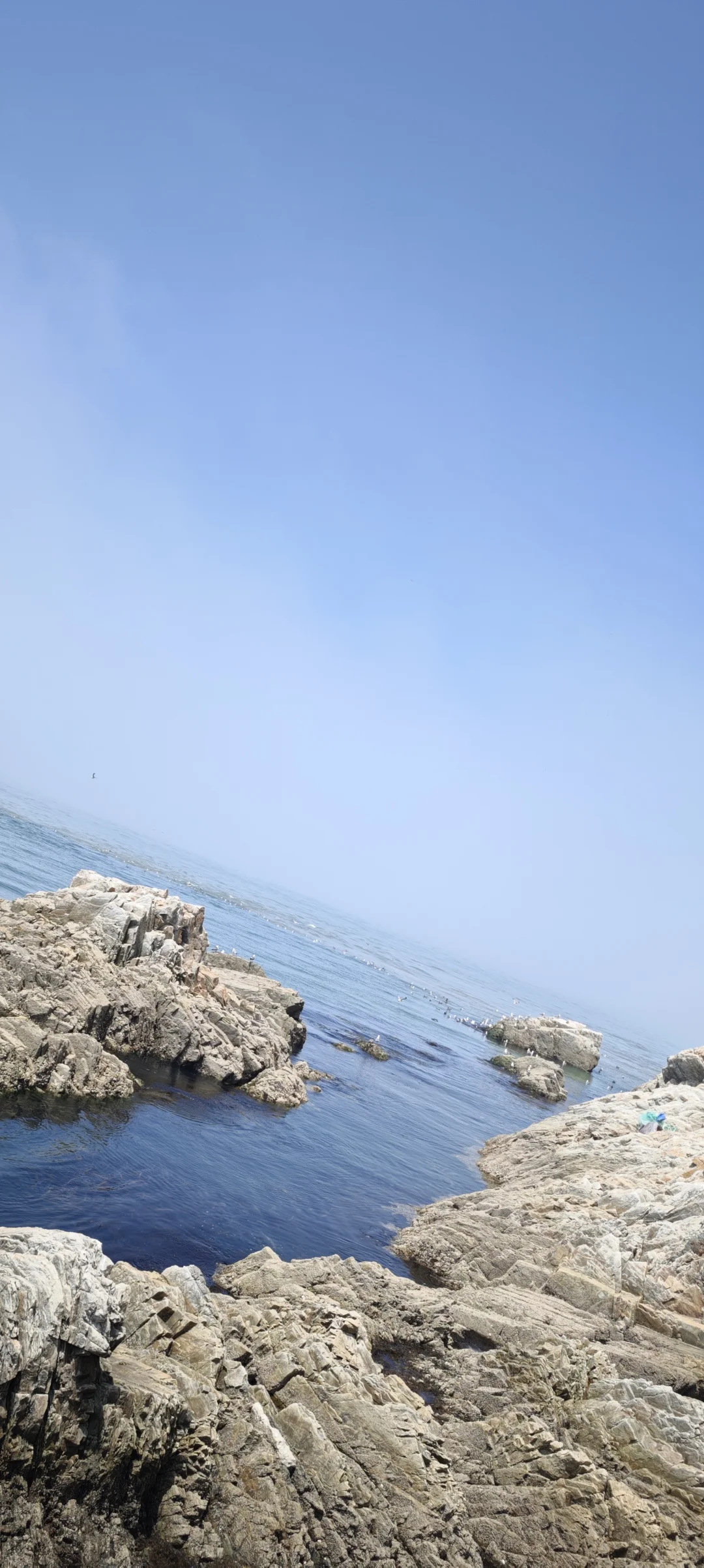 一步踏双海，一瞬似天涯。黄渤海分界线景区