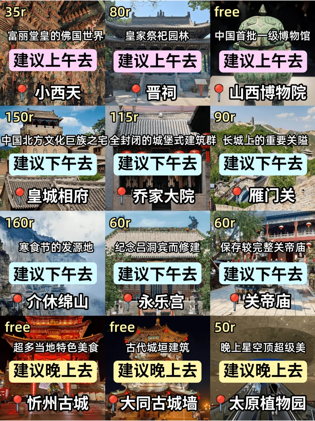 7-8月山西最新景点游玩攻略！轻松玩不绕路