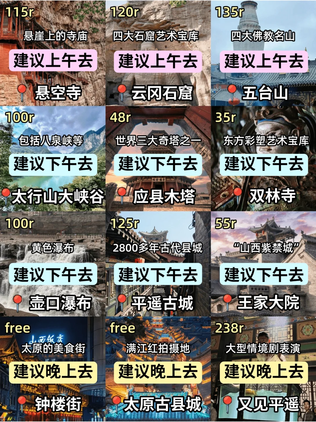7-8月山西最新景点游玩攻略！轻松玩不绕路