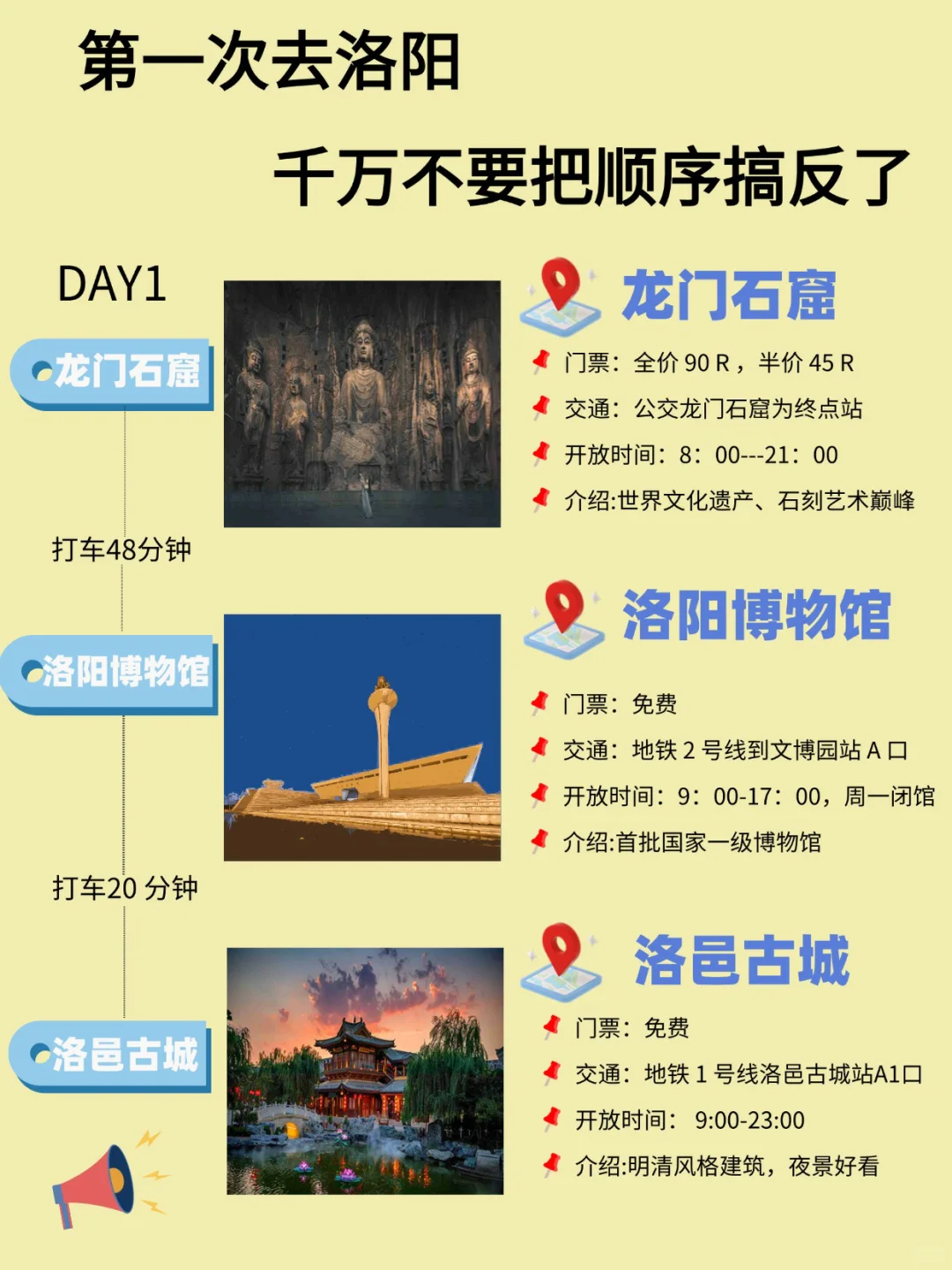 洛阳📍3天保姆级旅游攻略，它来了！！