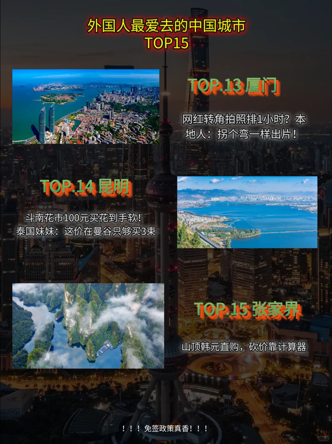 外国人最爱扎堆的中国城市top15