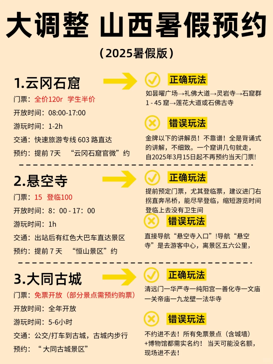 大调整 山西暑假预约（2025暑假版）