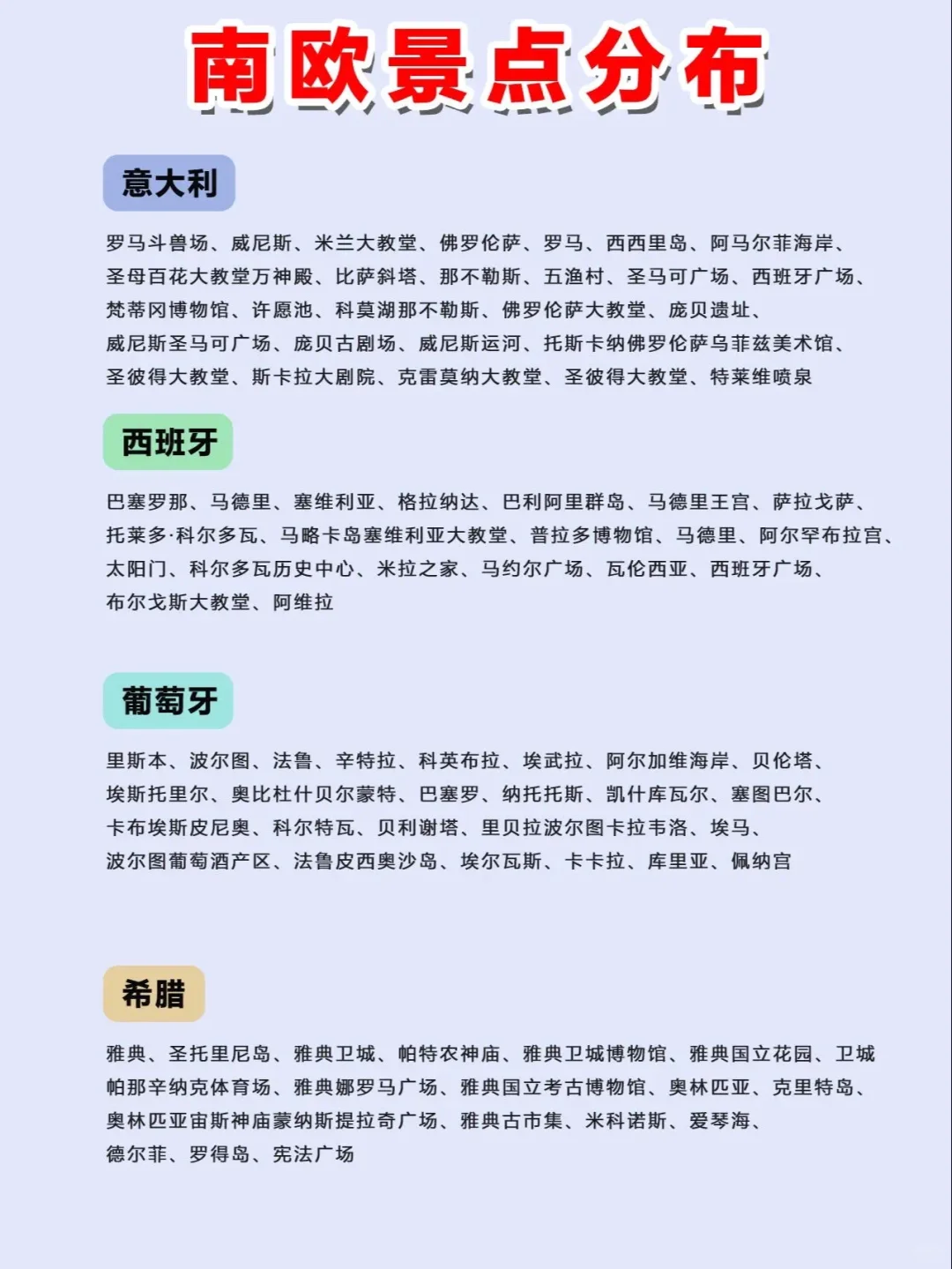 欧洲景点和路线看这篇就够了