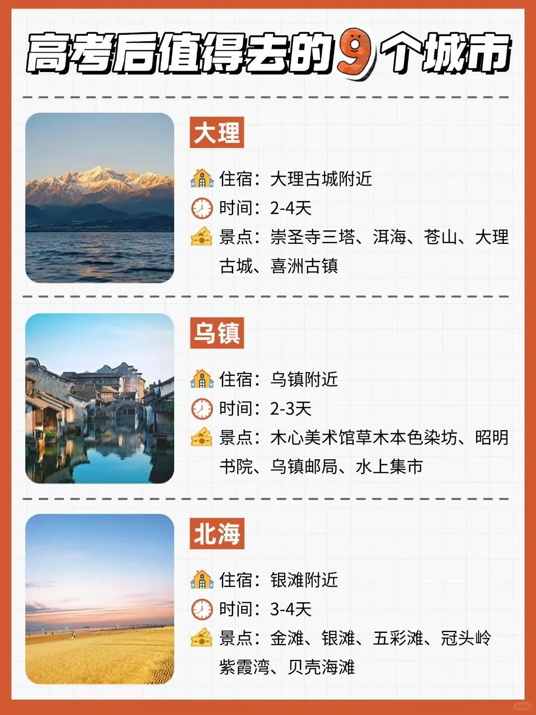 高考后去哪里玩！！！