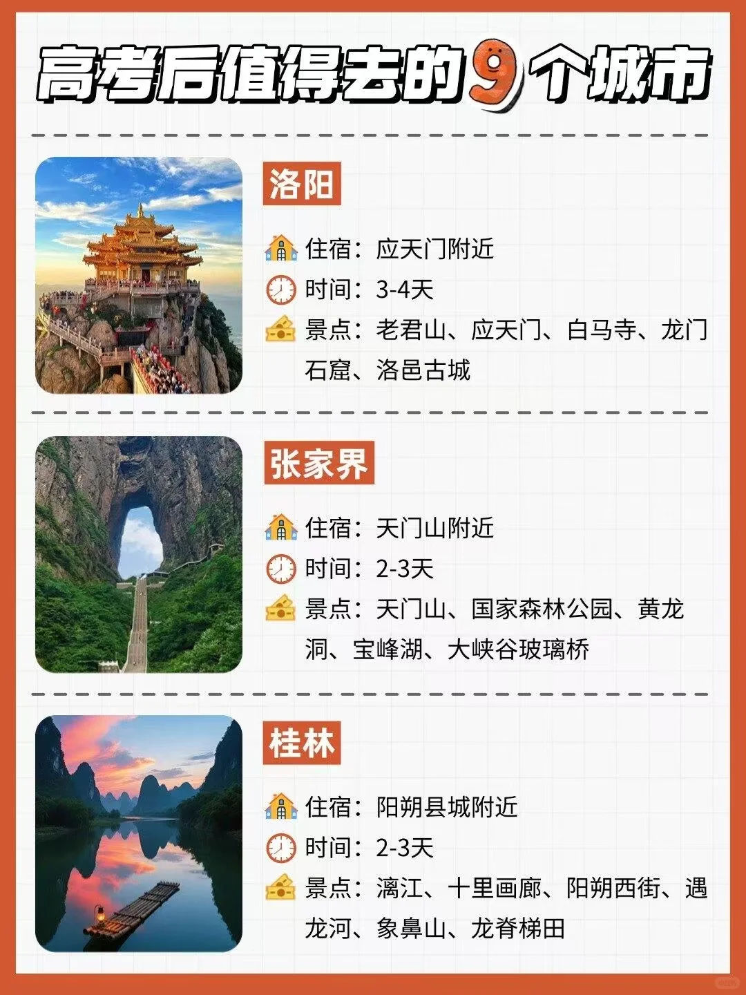 高考后去哪里玩！！！