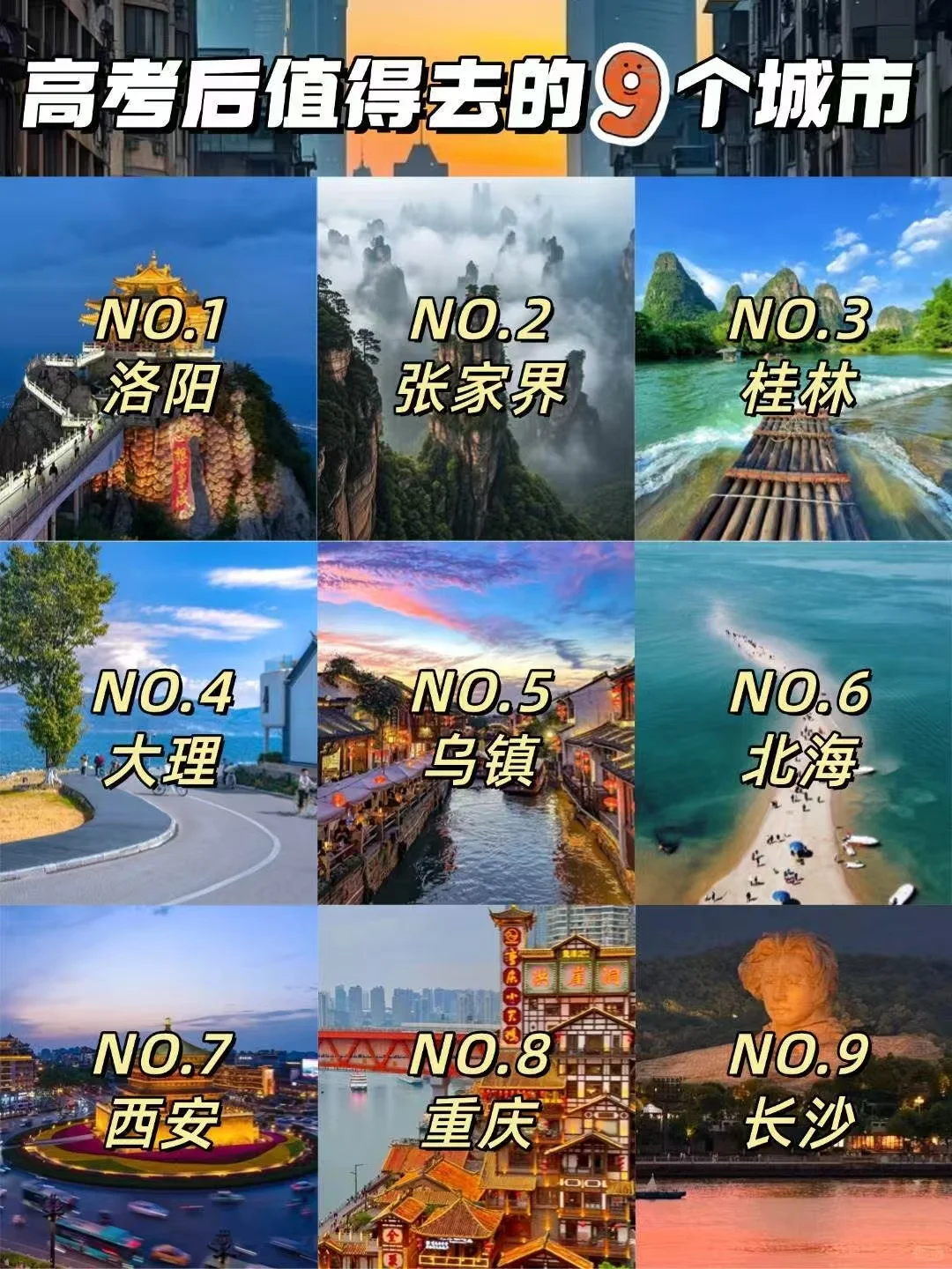 高考后去哪里玩！！！
