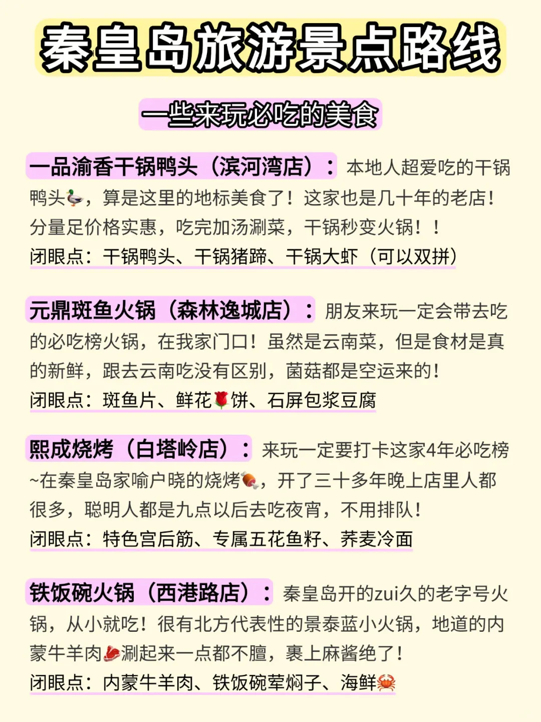 想去秦皇岛必须要收藏的地图❗️附4天3晚路线