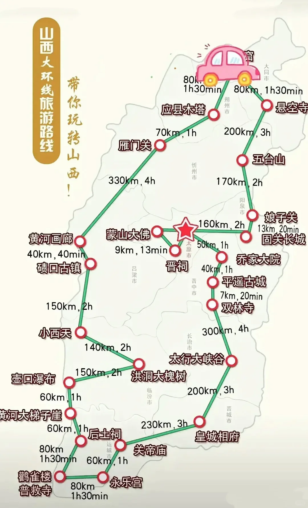 山西旅游地图：自然与人文的宝藏集合
