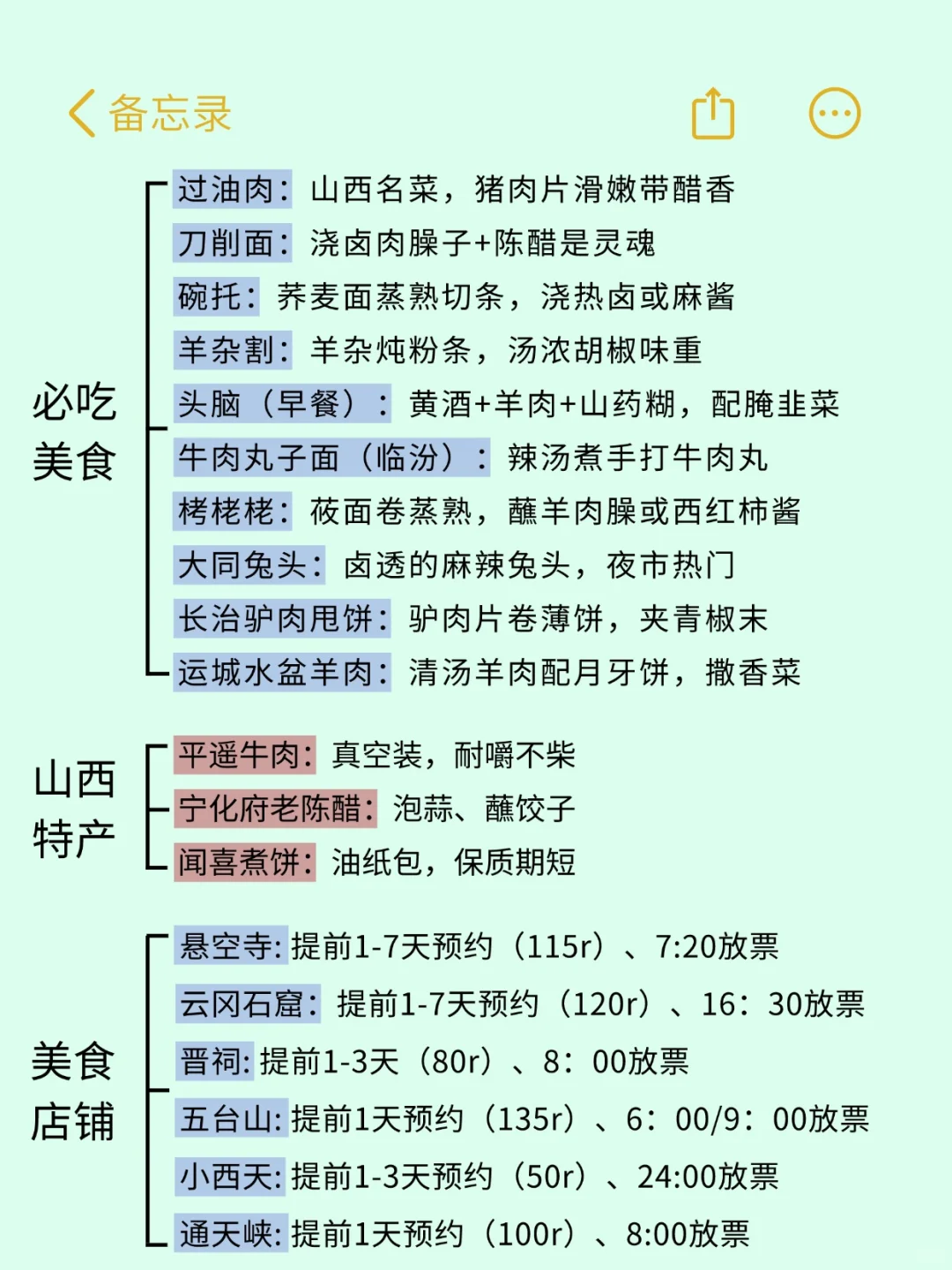 去山西6次的攻略😤能帮一个是一个