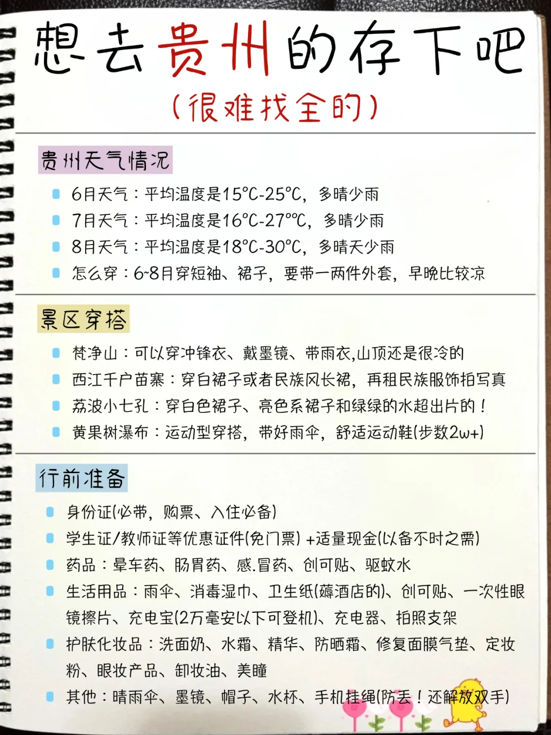 土著手写贵州旅游攻略🥹哪里找到这么全的