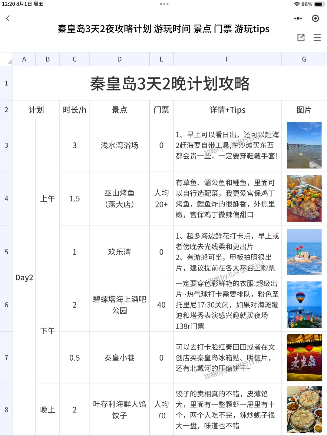 秦始皇岛刚回！熬夜整理的秦皇岛复盘攻略✅