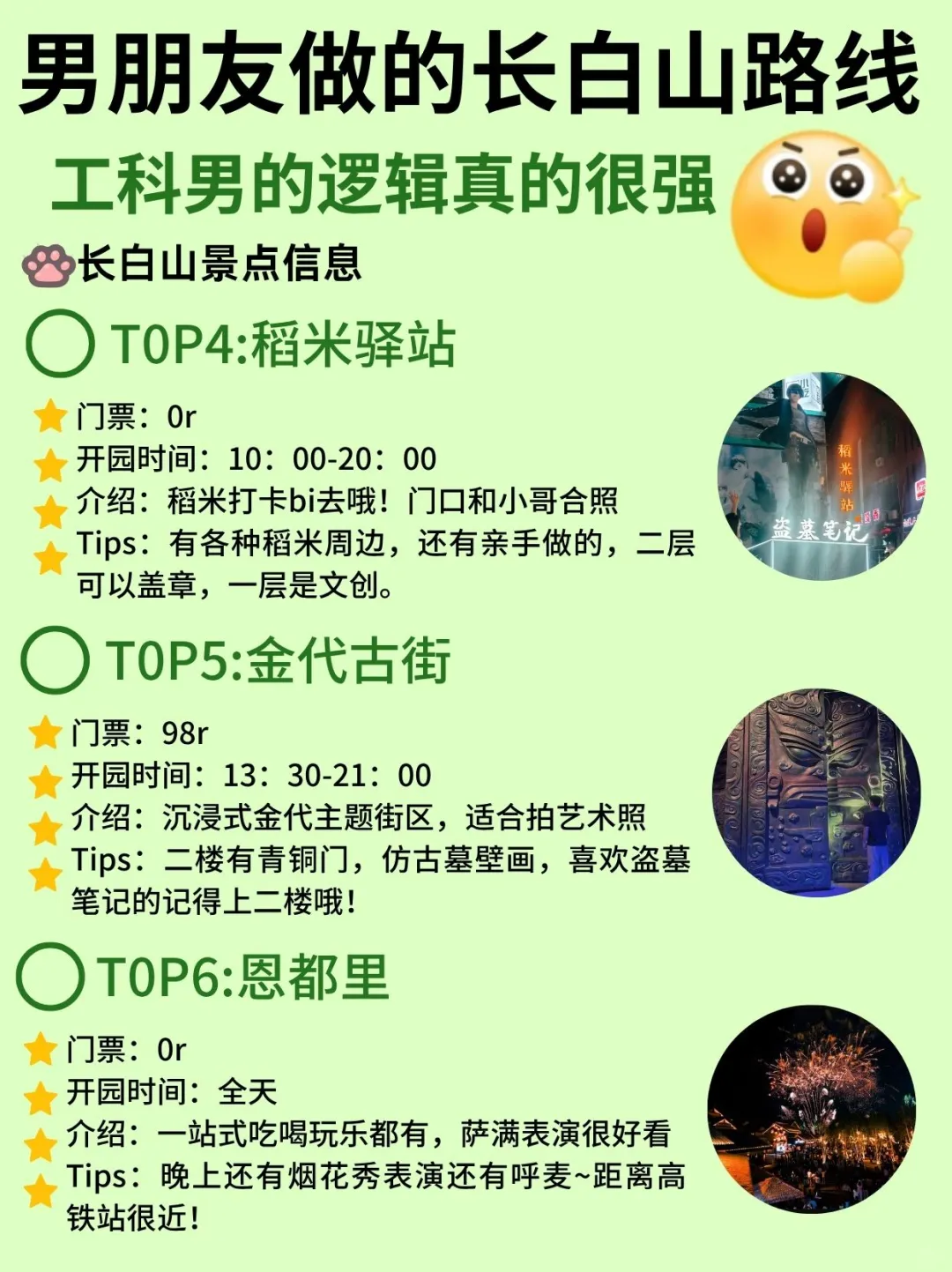 男朋友做的长白山路线~工科男的逻辑就是强