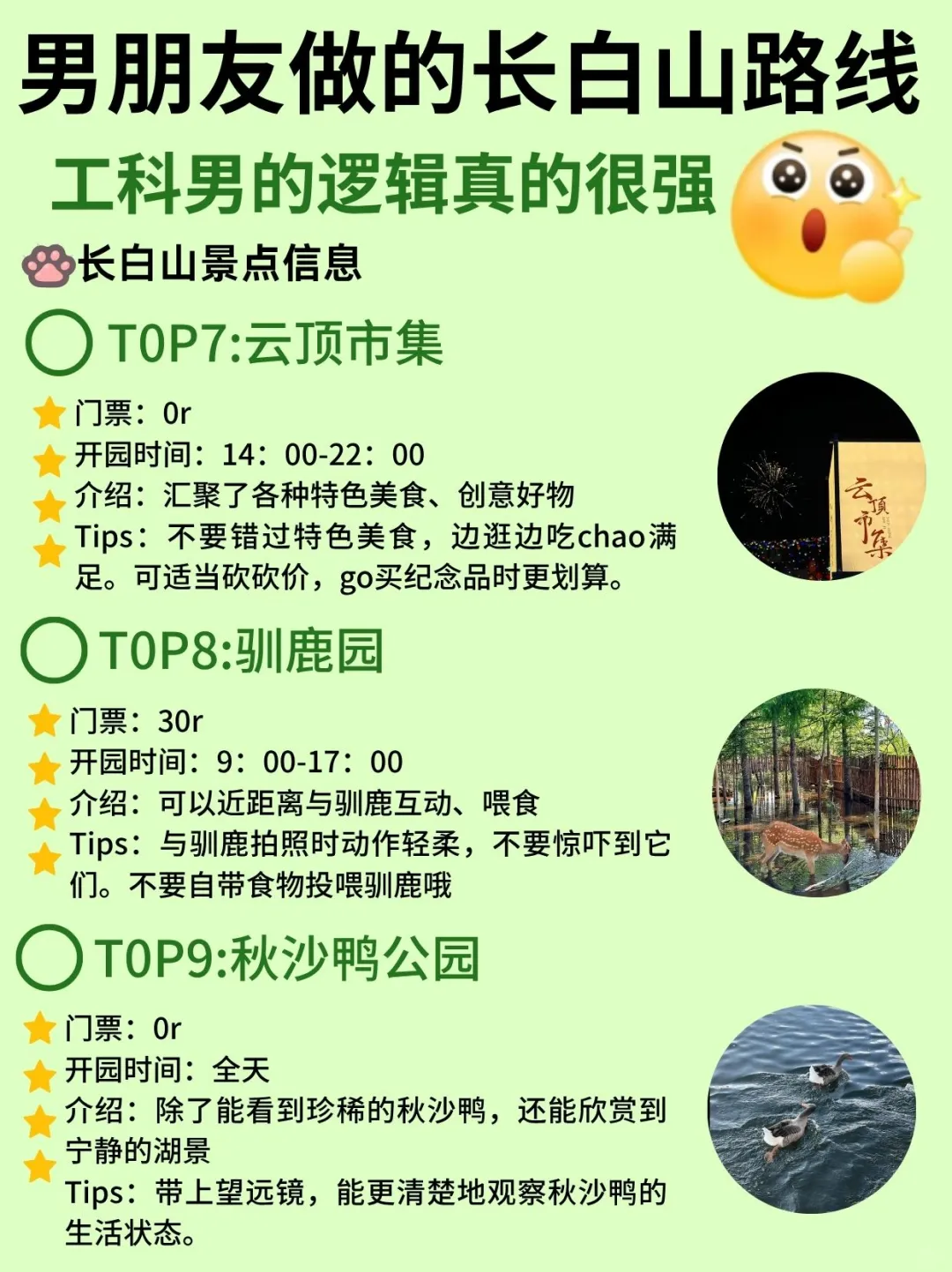男朋友做的长白山路线~工科男的逻辑就是强