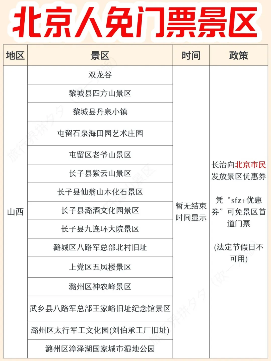 北京人必存！全国免门票景区盘点来啦🙌