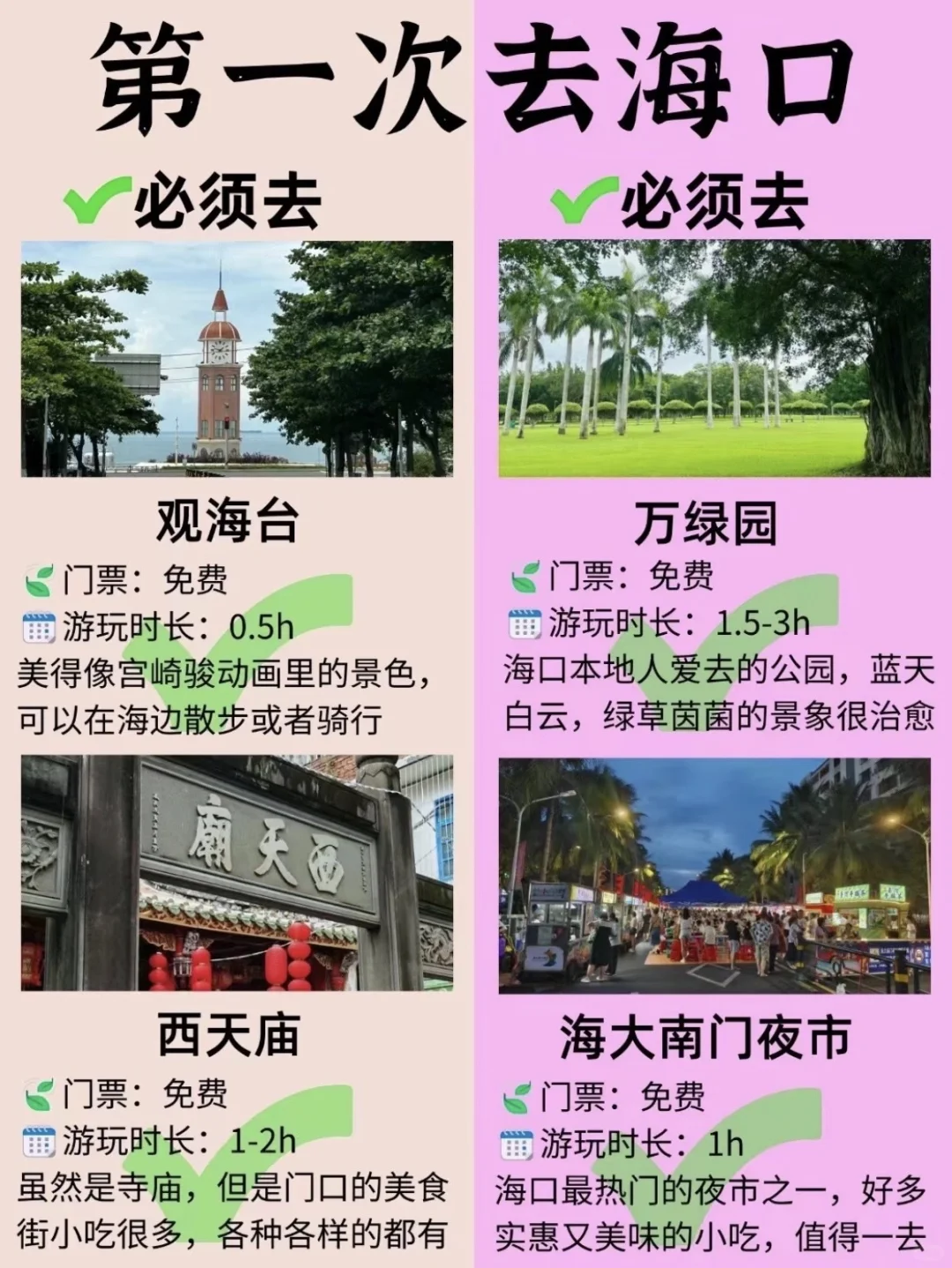 大学生第一次去海口的旅游攻略