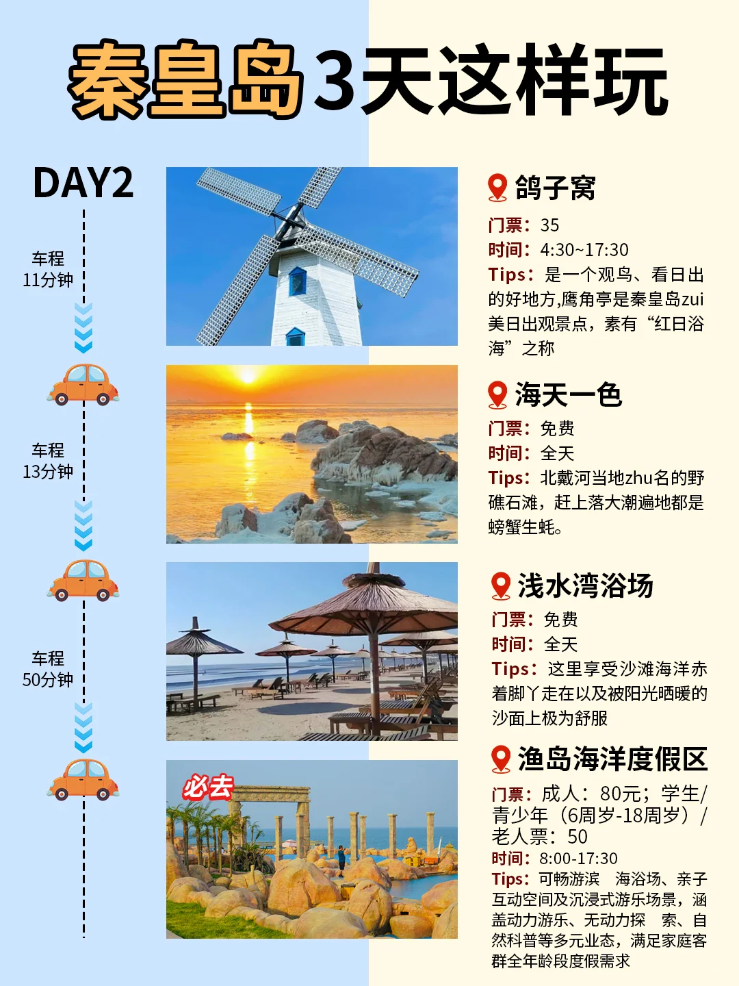 秦皇岛3日游必看！渔岛遛娃约会全攻略