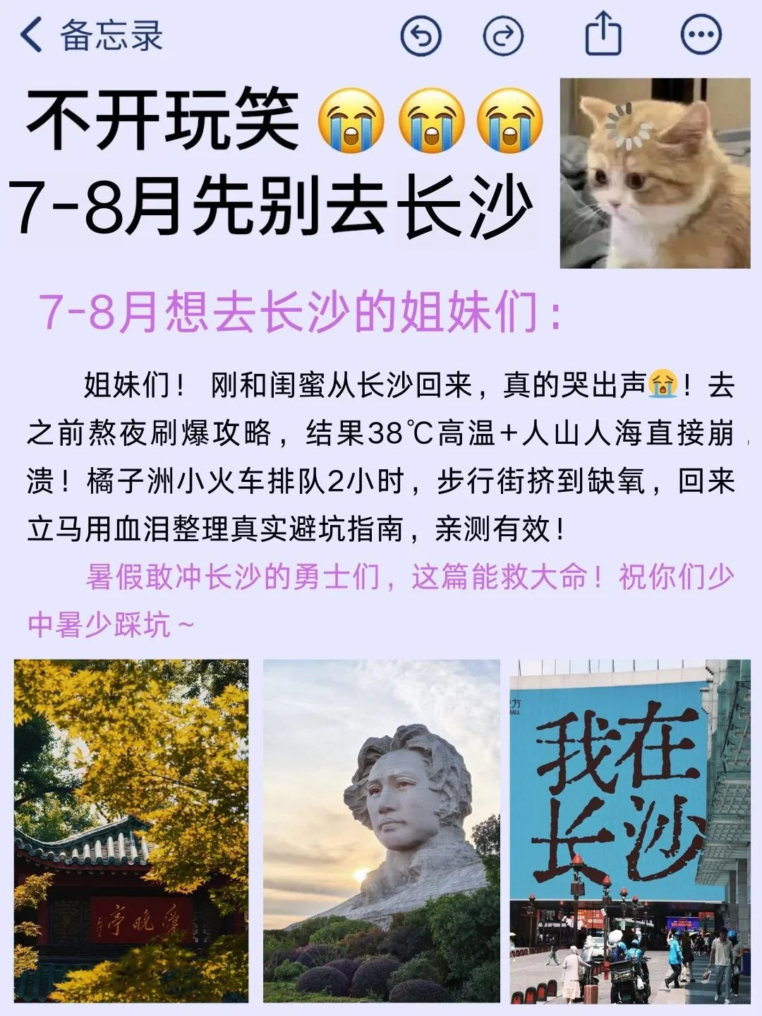 6-8月去长沙先看这一篇｜本地人血泪整理