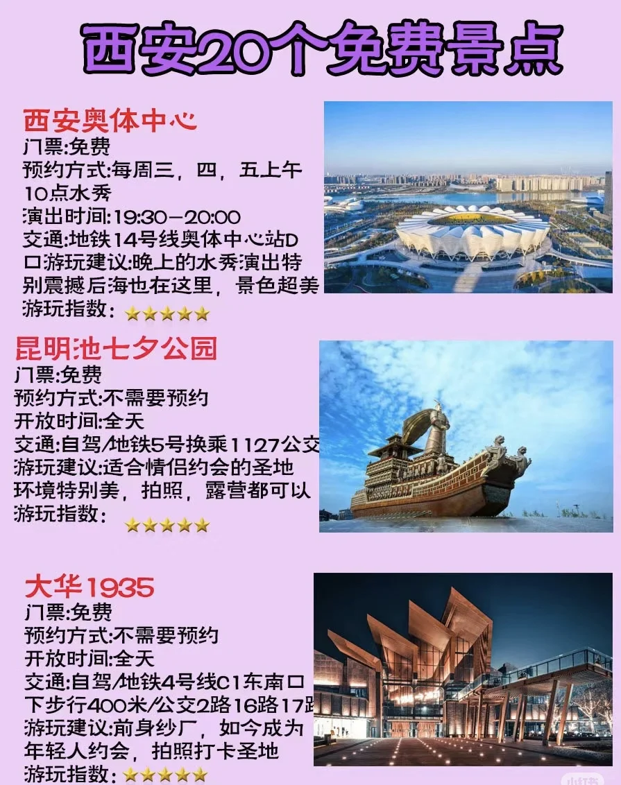 西安免费景点全攻略