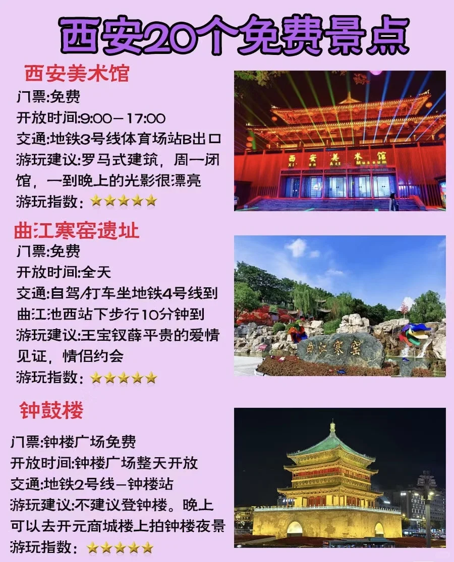 西安免费景点全攻略