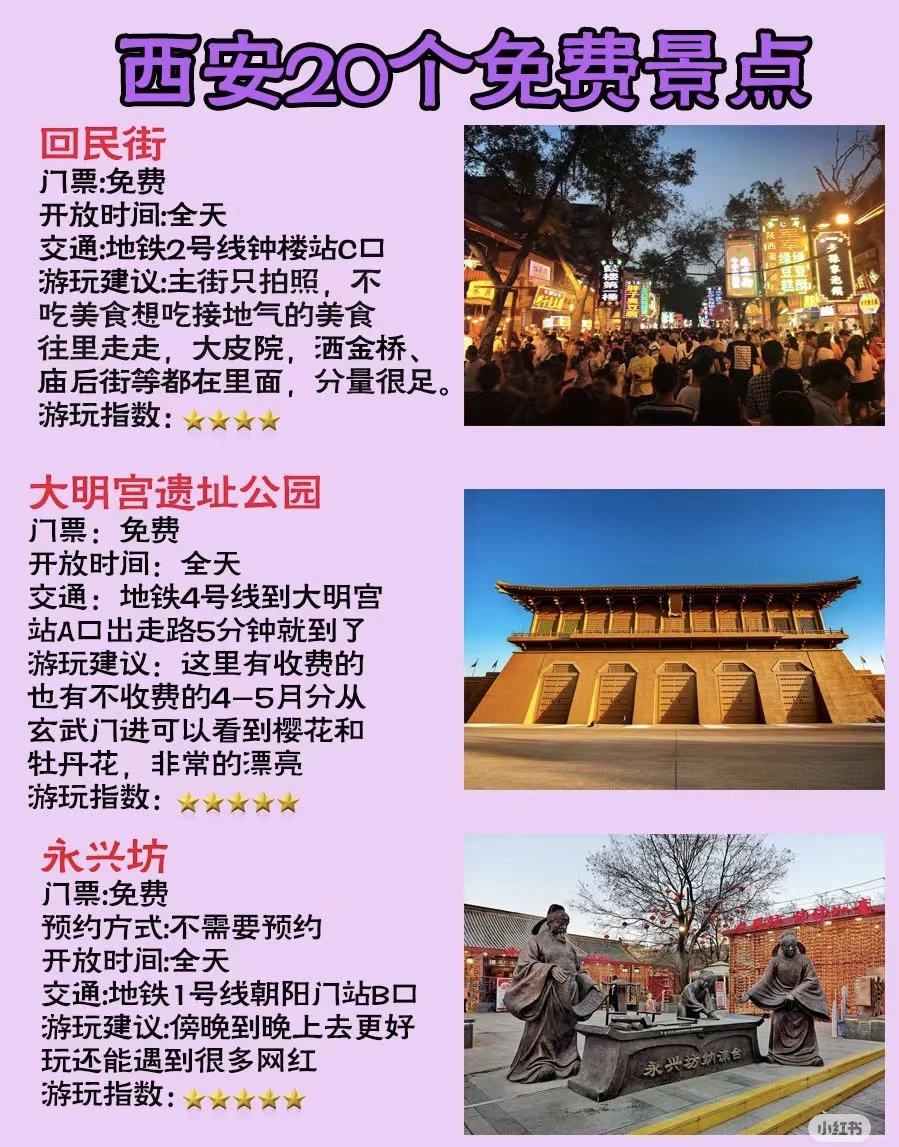 西安免费景点全攻略