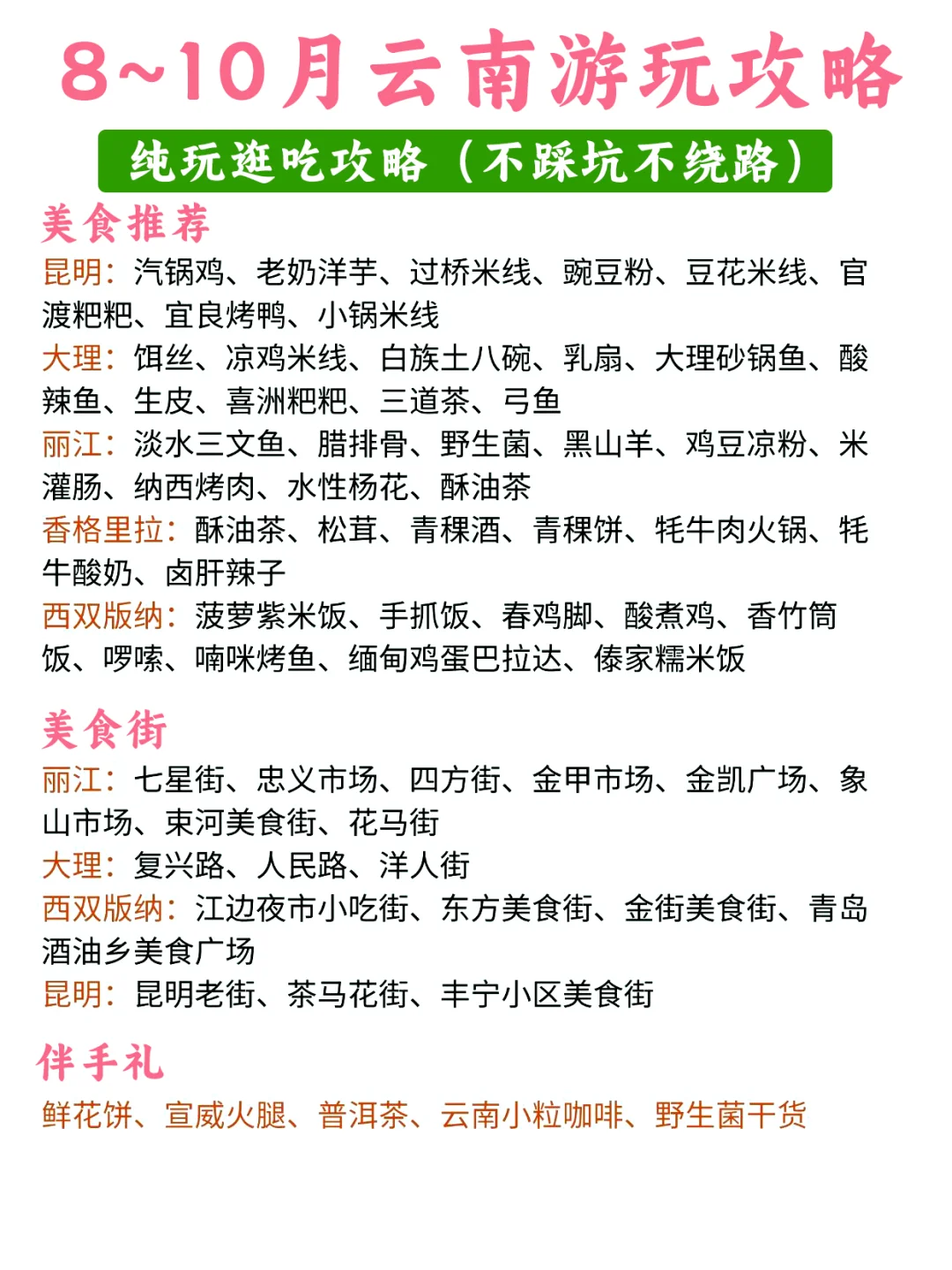 8-10月想去云南的小宝听劝👭🏻敲全攻略