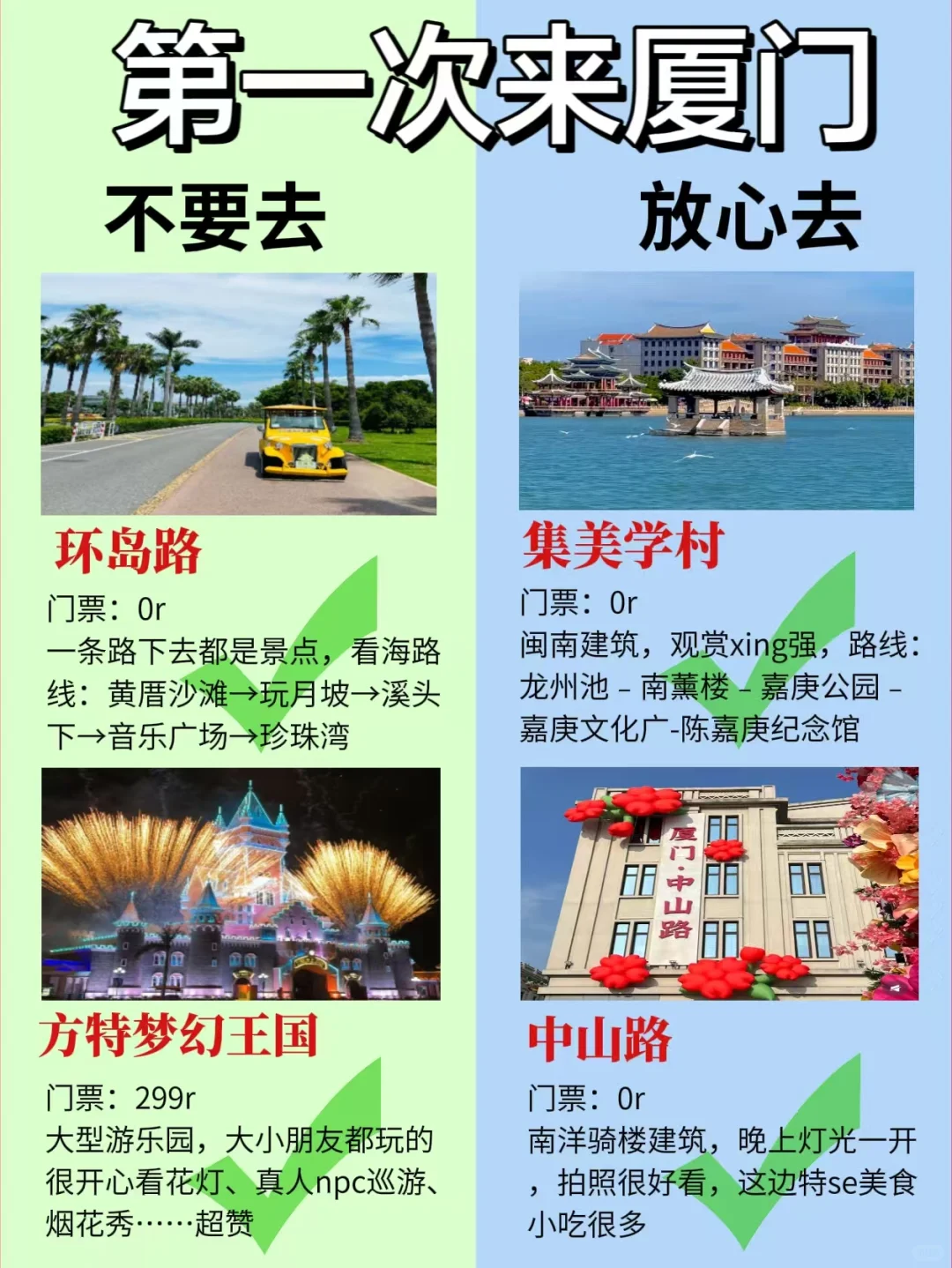 去了N+1次的厦门✍总结出的景点红黑榜