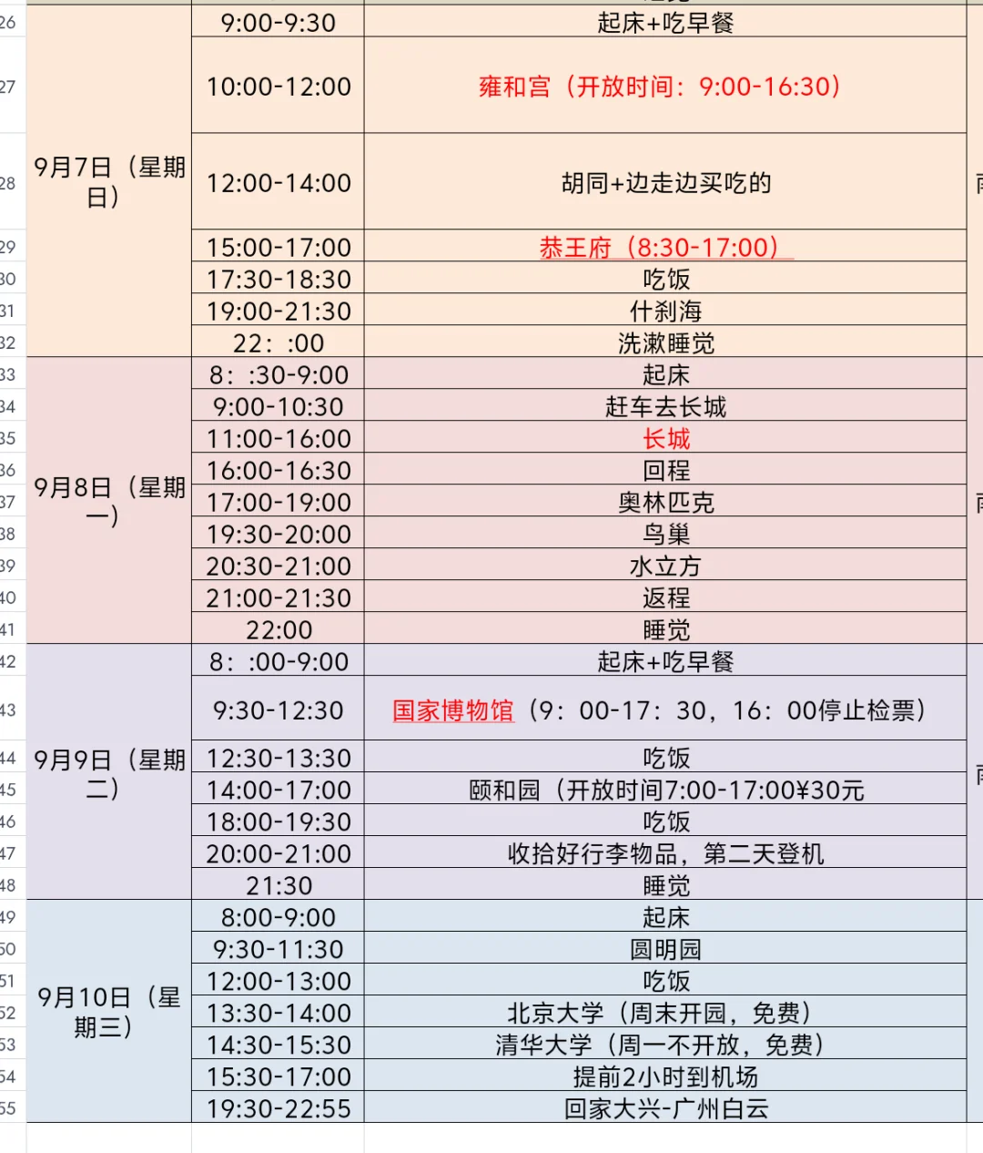 北京7天之旅
