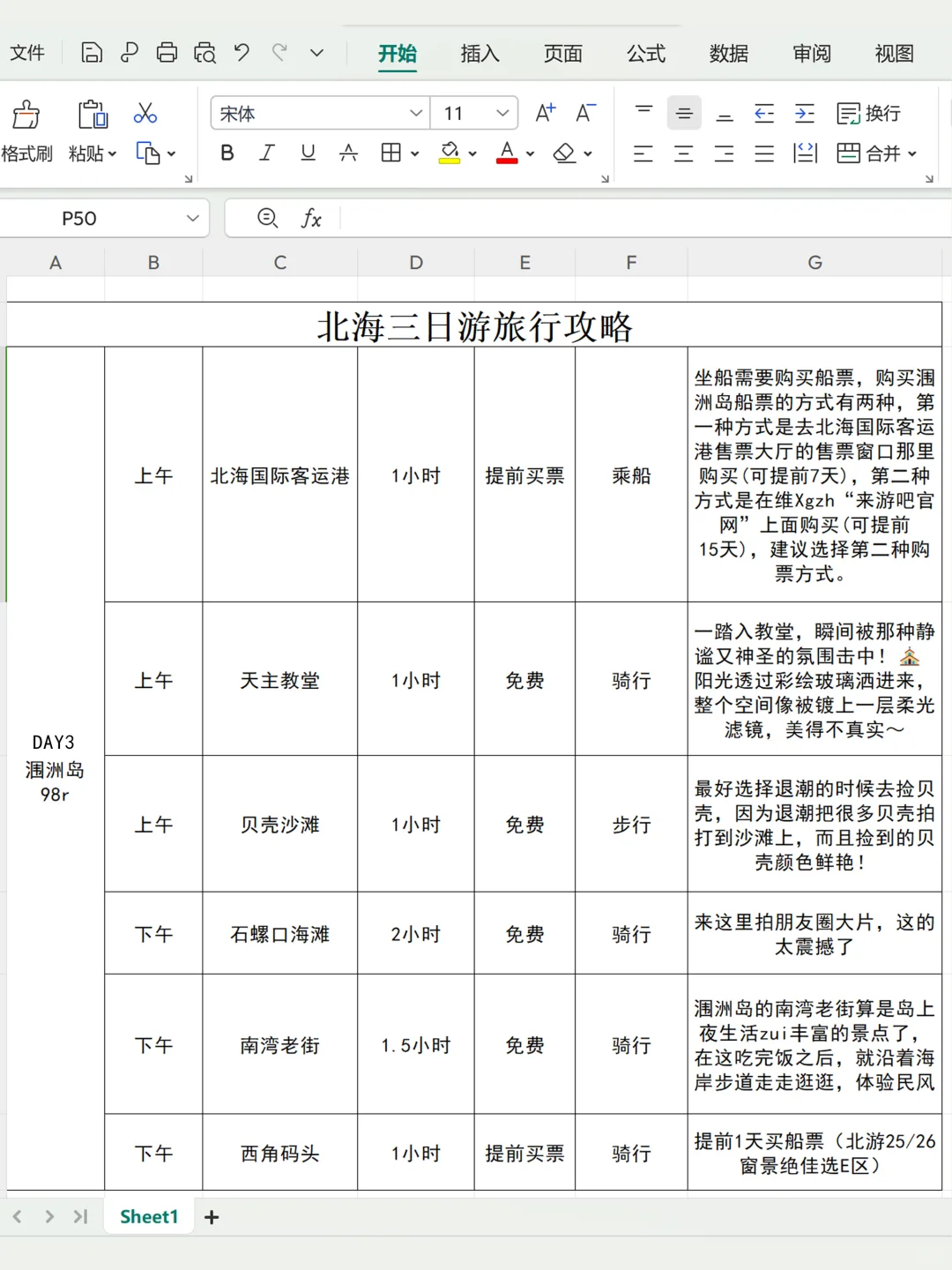 男朋友做的北海攻略已经 next level 了...
