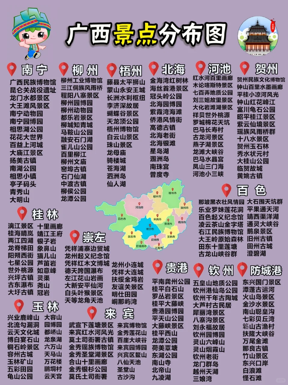 🔥广西旅游地图【国庆去哪看这里】🥳
