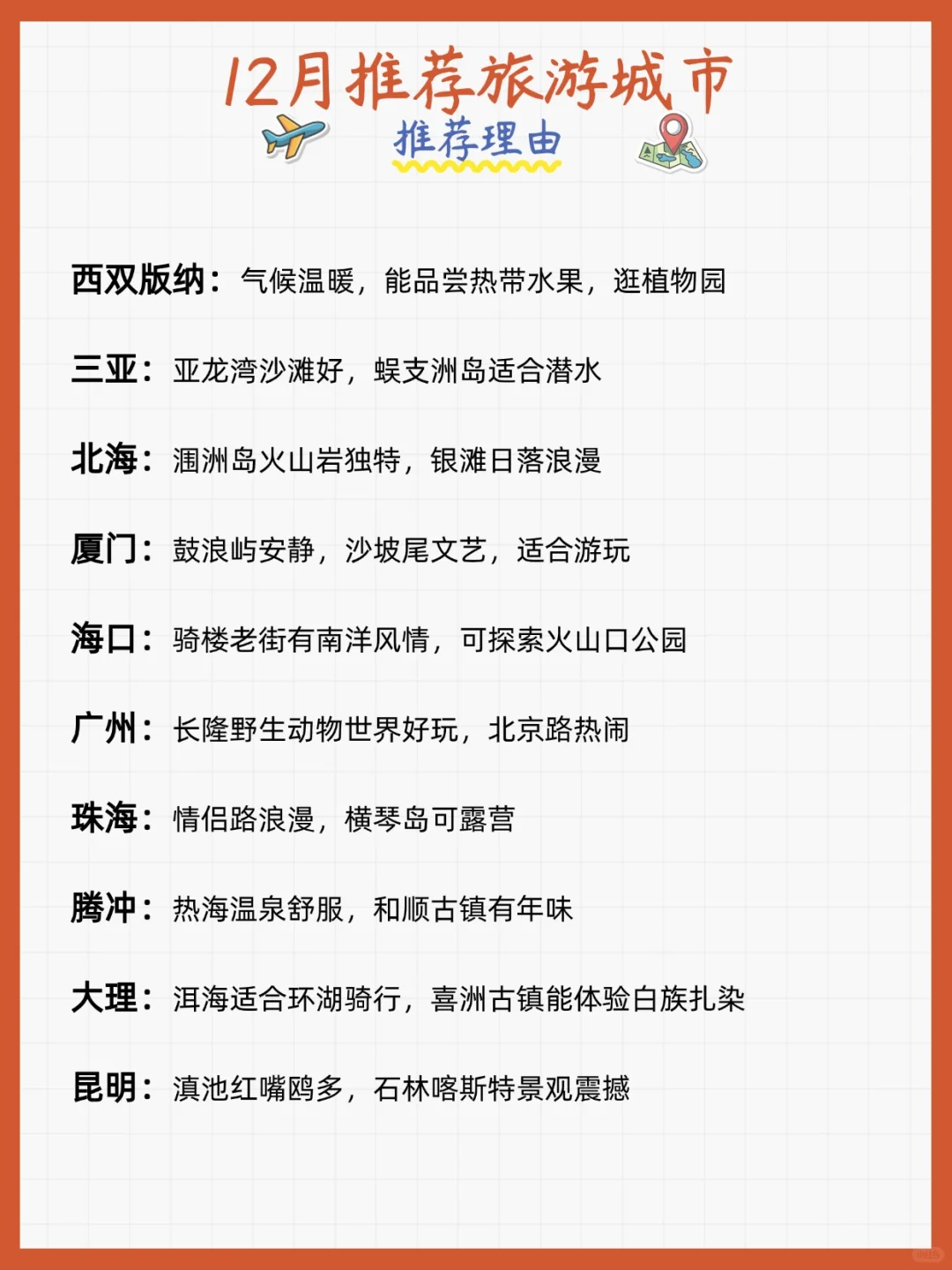 📅【2025旅行时间表】每月一个宝藏地