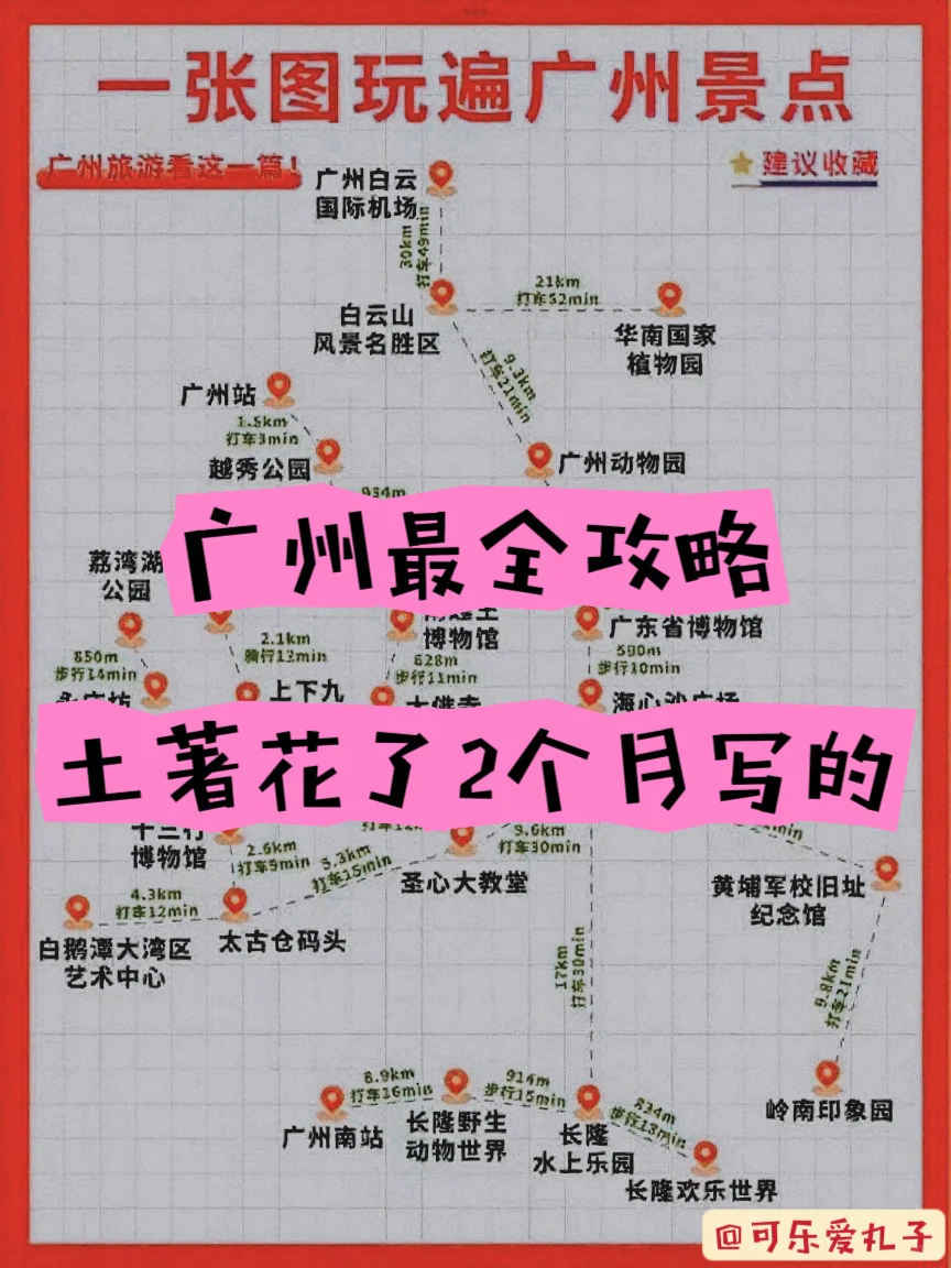 土著熬夜手写广州旅游攻略大全，必看！！！