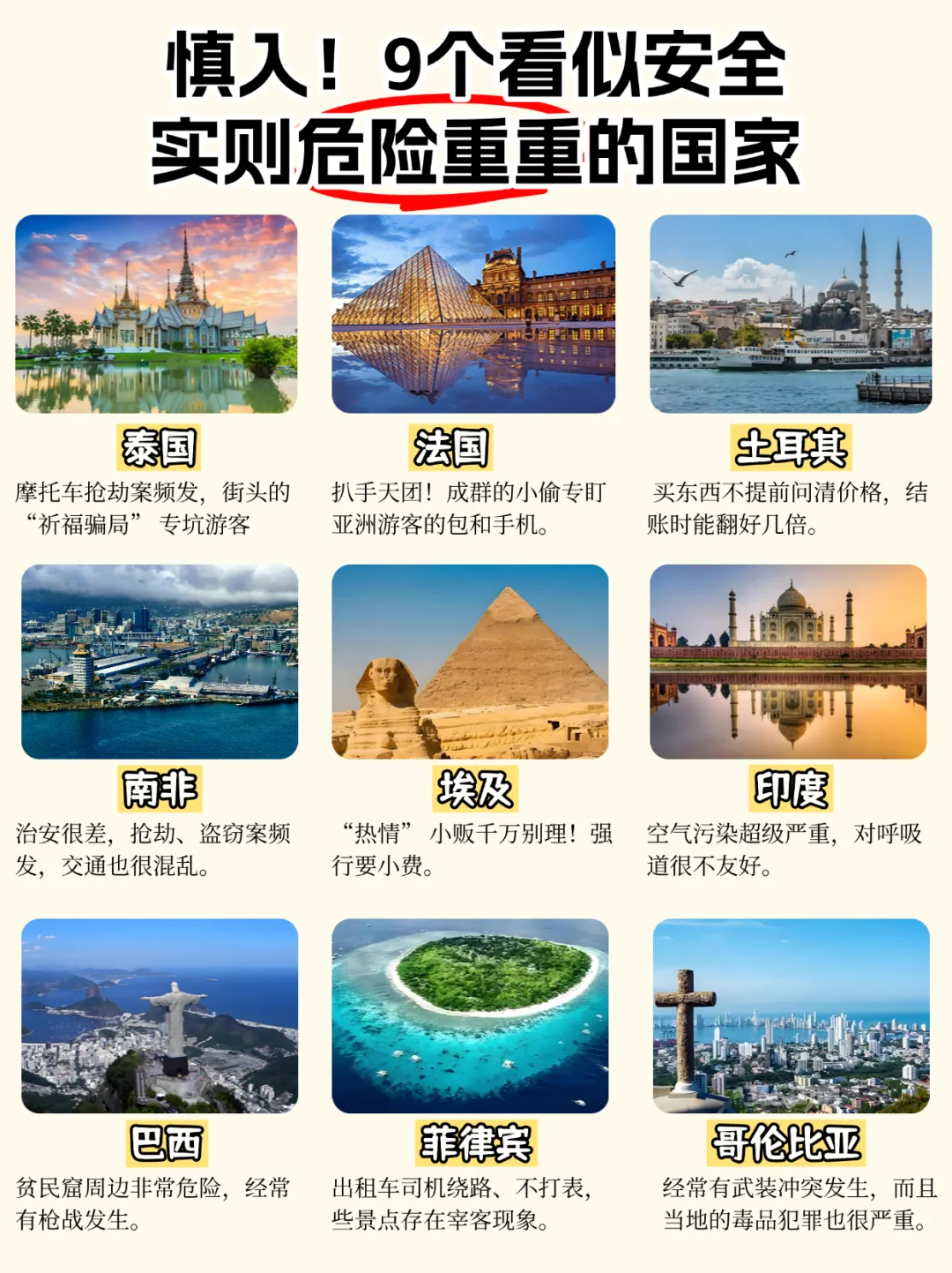 旅游慎入！9个看似安全 实则危险重重的国家
