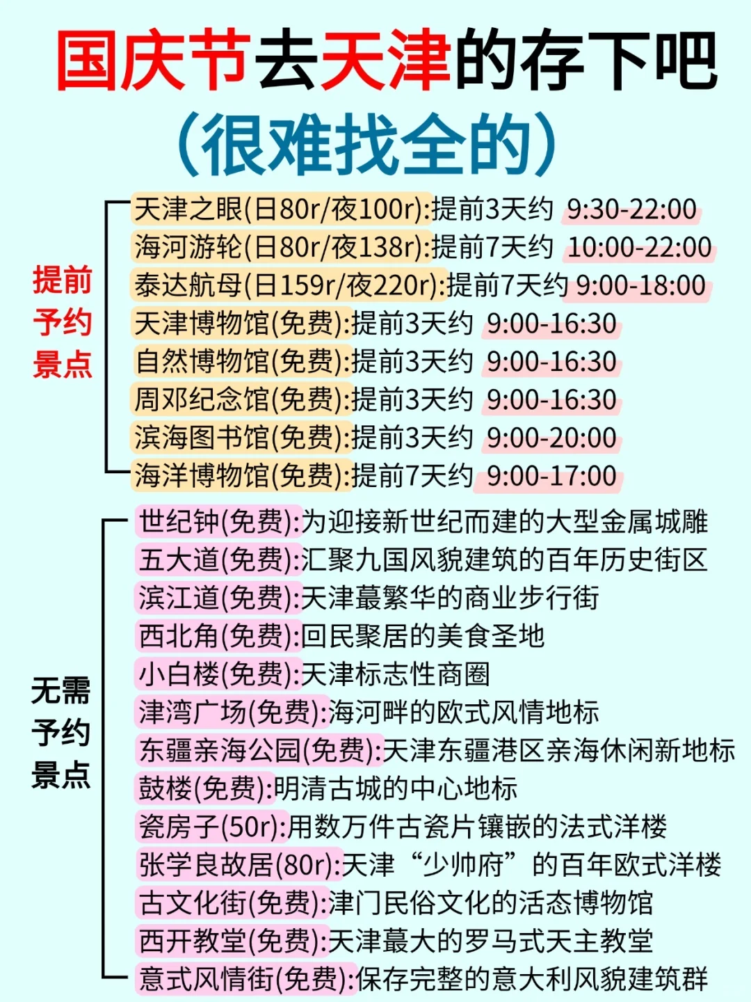 国庆节去天津旅游看这一篇就够了‼️