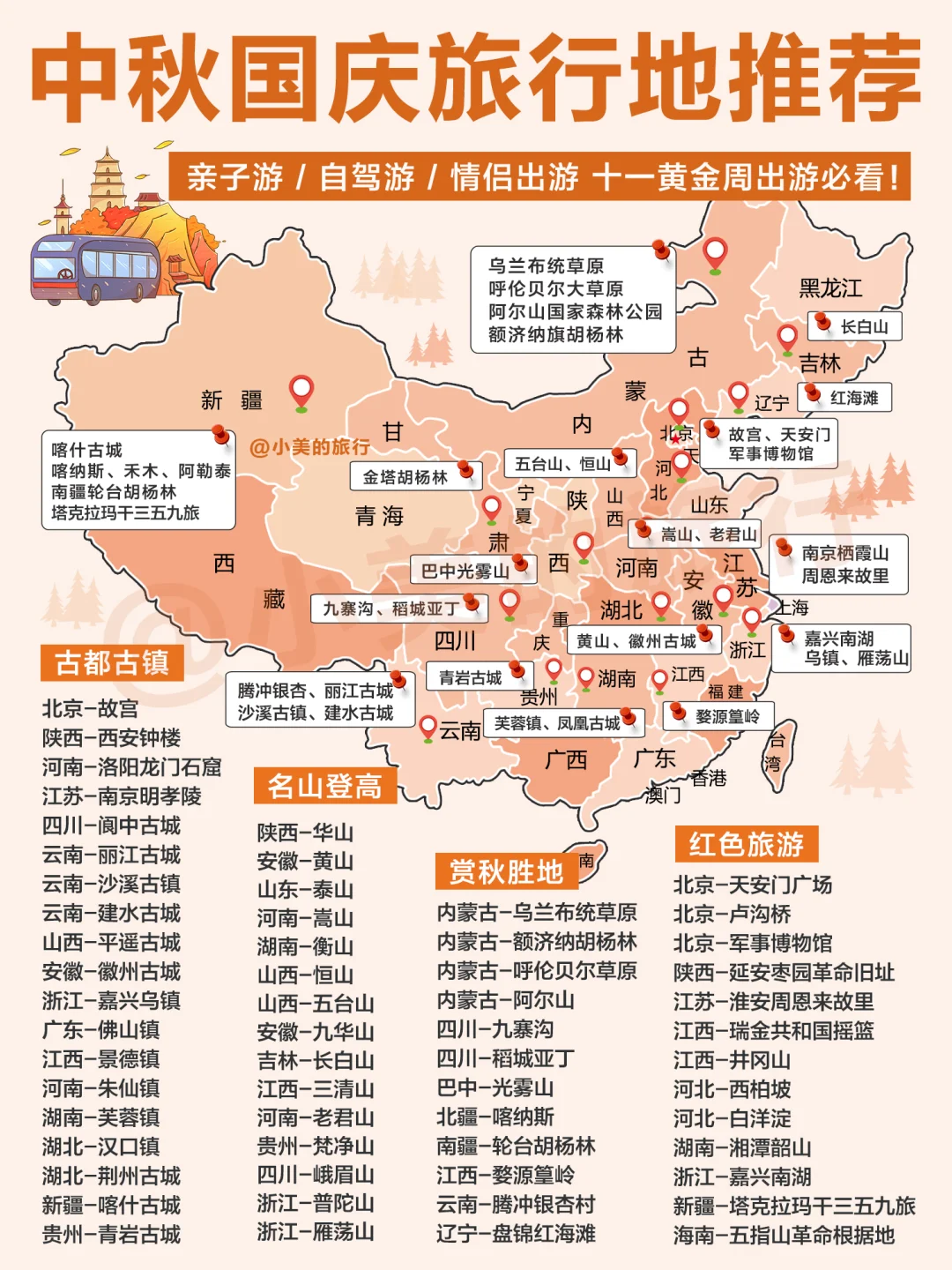 💡双节旅行清单｜中秋国庆8天假去哪玩？