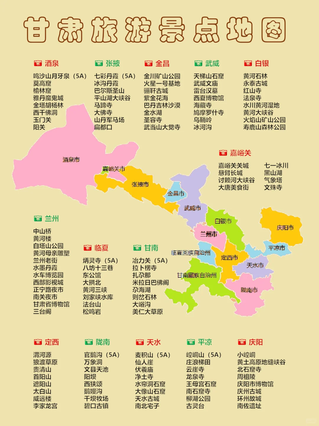 2025甘肃旅游攻略｜附送甘肃旅行打卡地图
