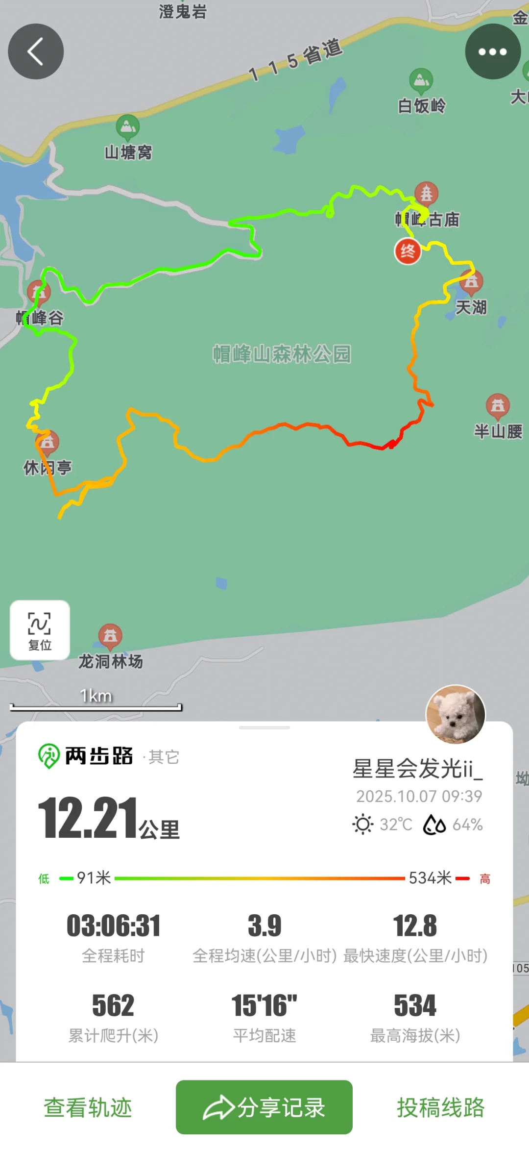每周一山｜广州帽峰山环线徒步