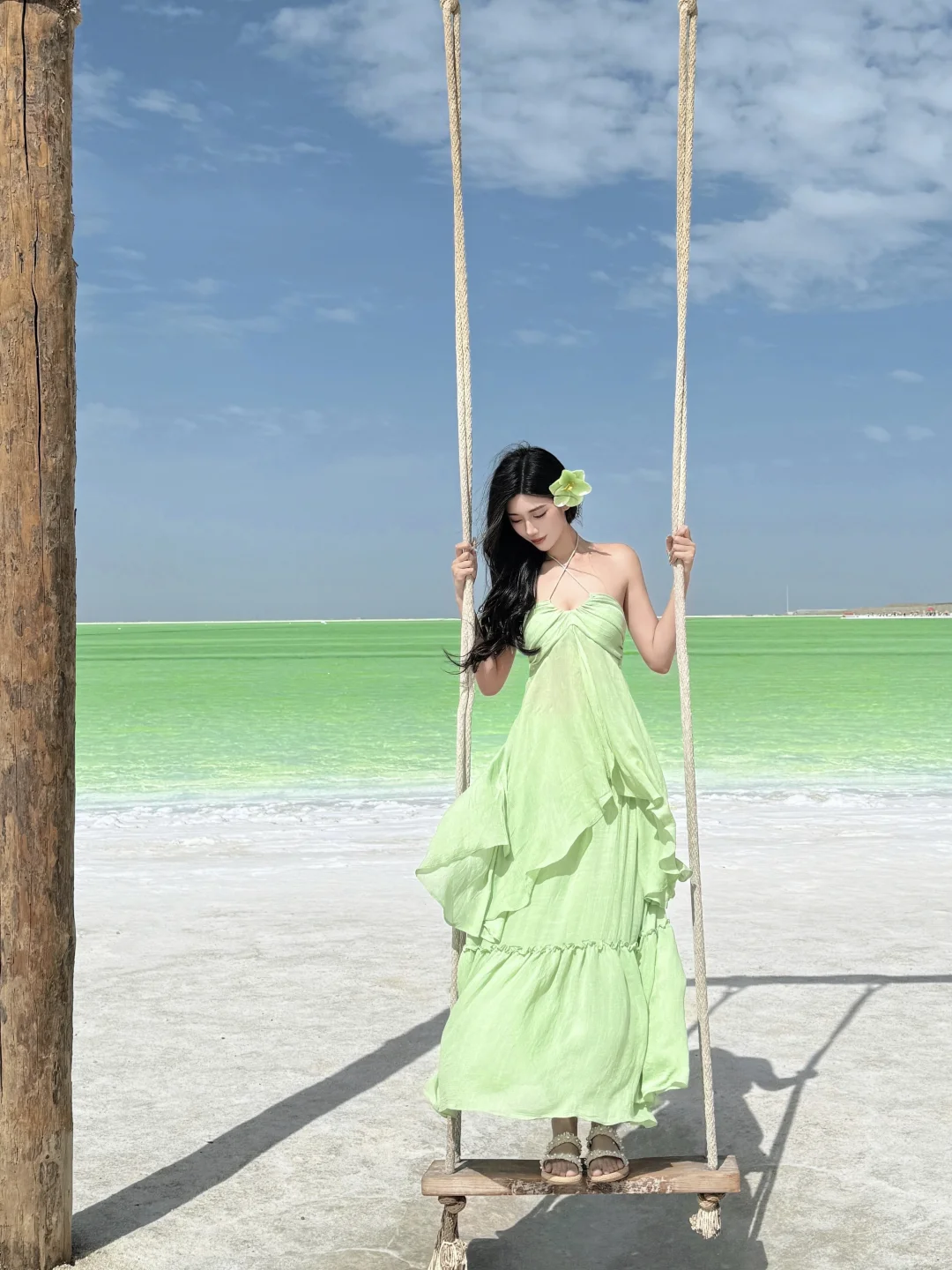 察尔汗盐湖|上帝打翻的青苹果汁🍏