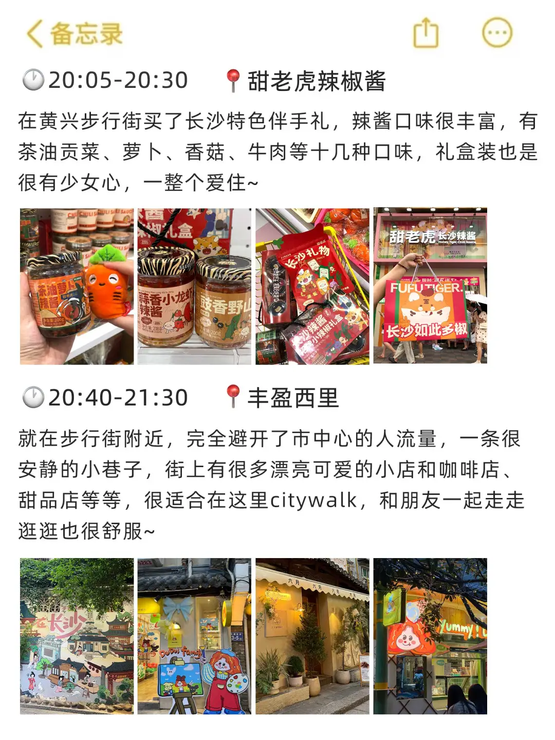 本人对男朋友做的长沙攻略越看越满意…