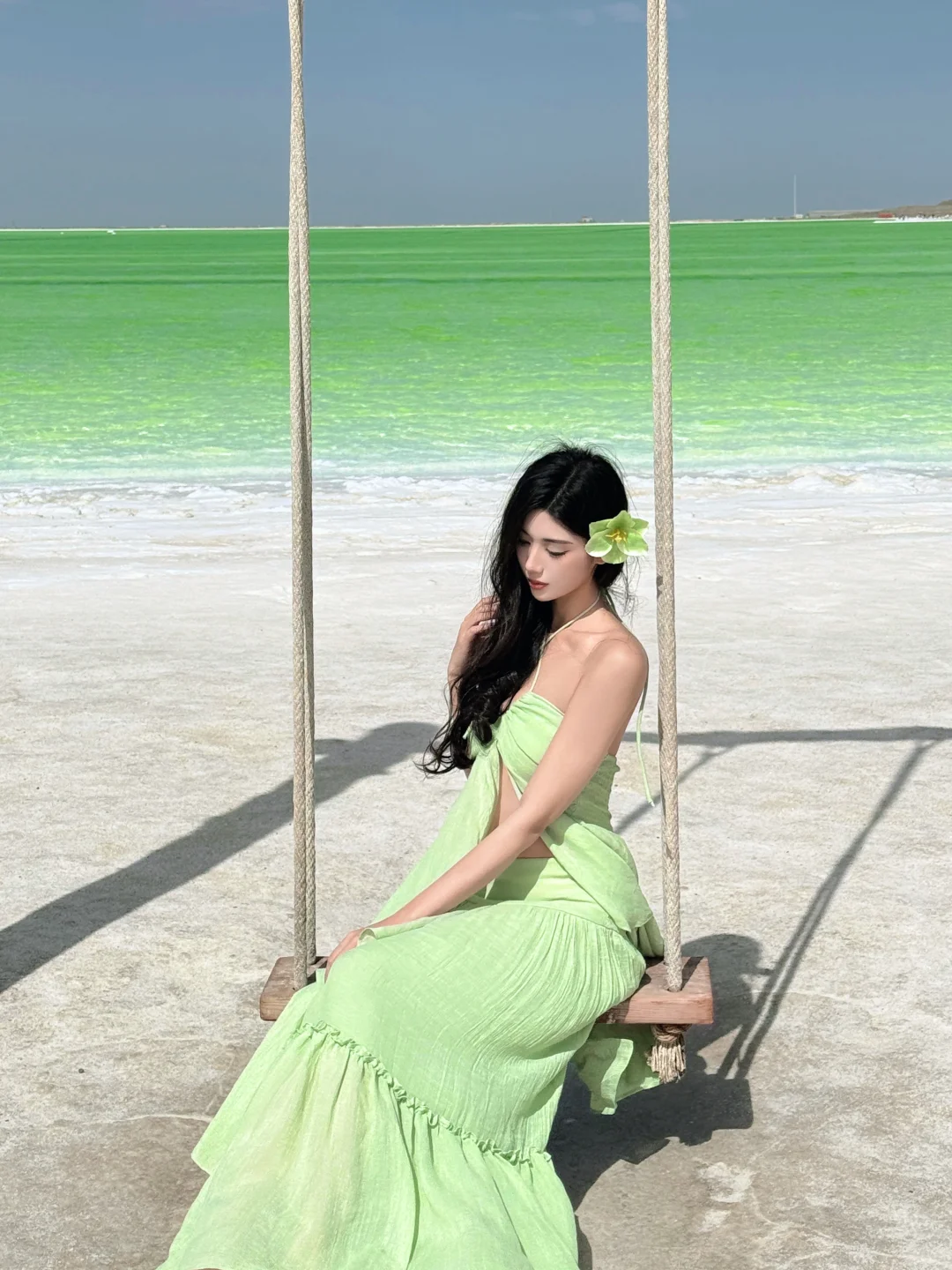 察尔汗盐湖|上帝打翻的青苹果汁🍏