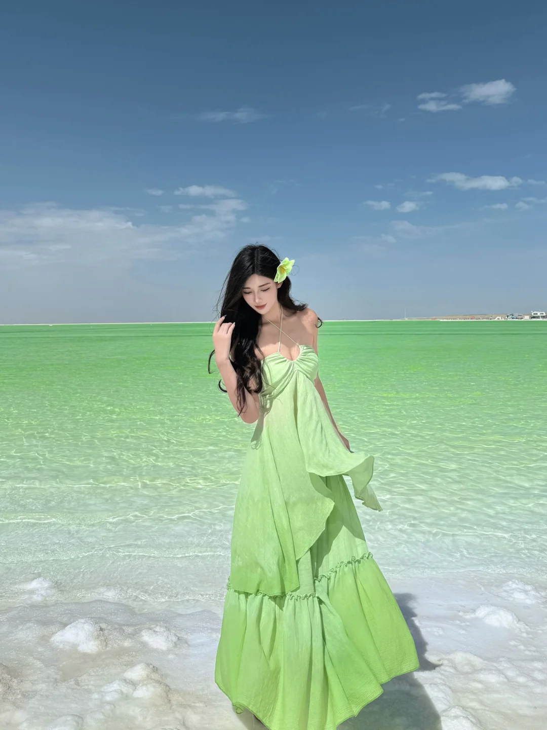 察尔汗盐湖|上帝打翻的青苹果汁🍏