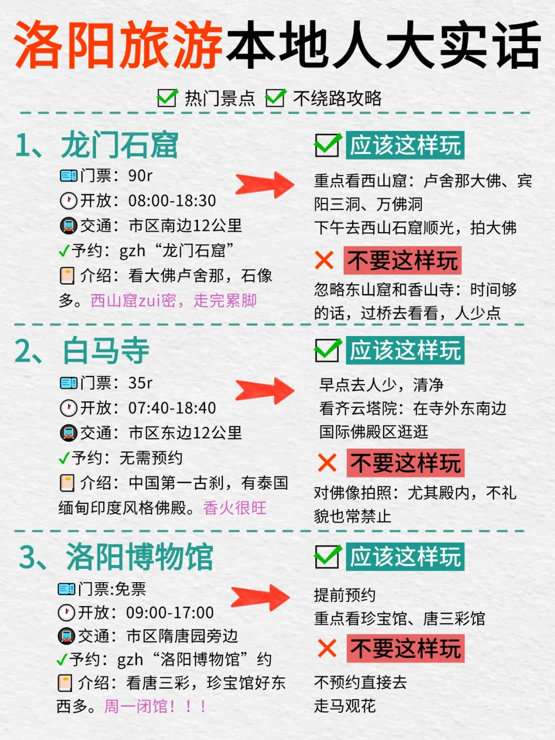 洛阳土著大实话‼️ 热门景点大避坑💣