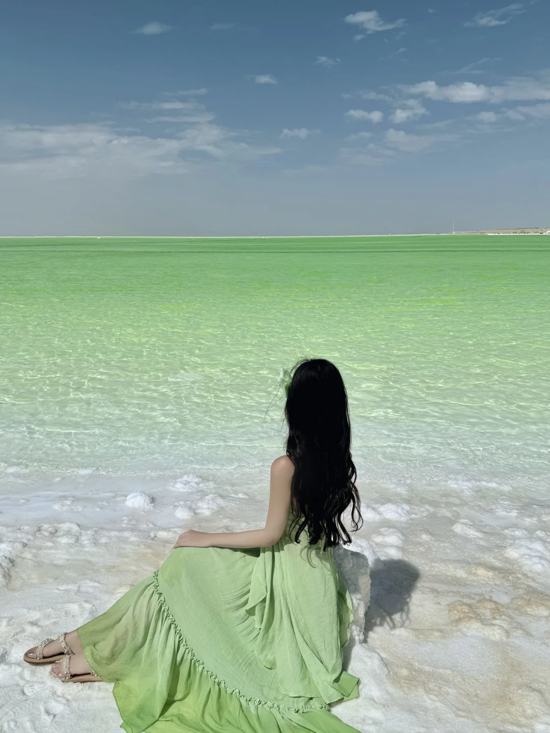 察尔汗盐湖|上帝打翻的青苹果汁🍏