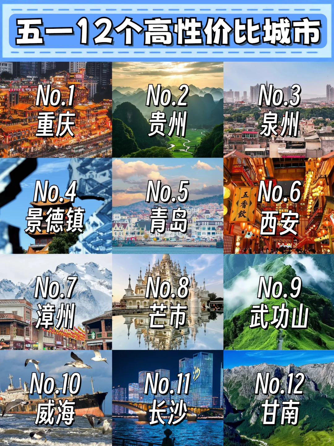 五一穷游12个高性价比城市，预算低到尖叫！