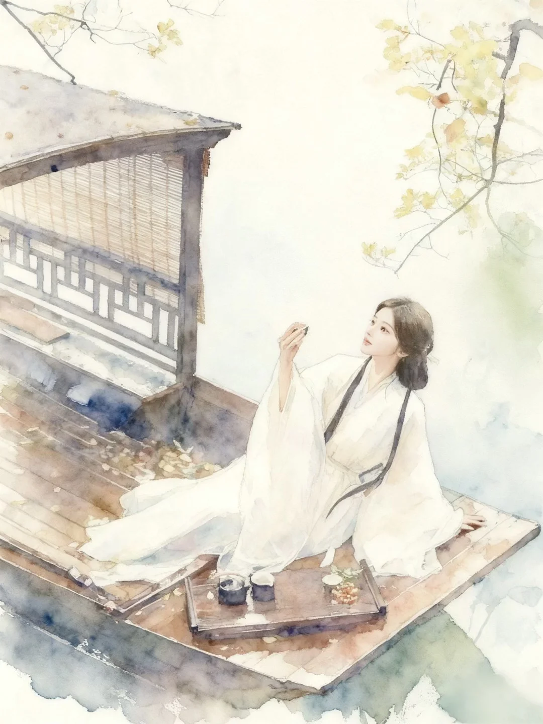 🎨插画里的乌镇：烟雨石桥乌篷水巷