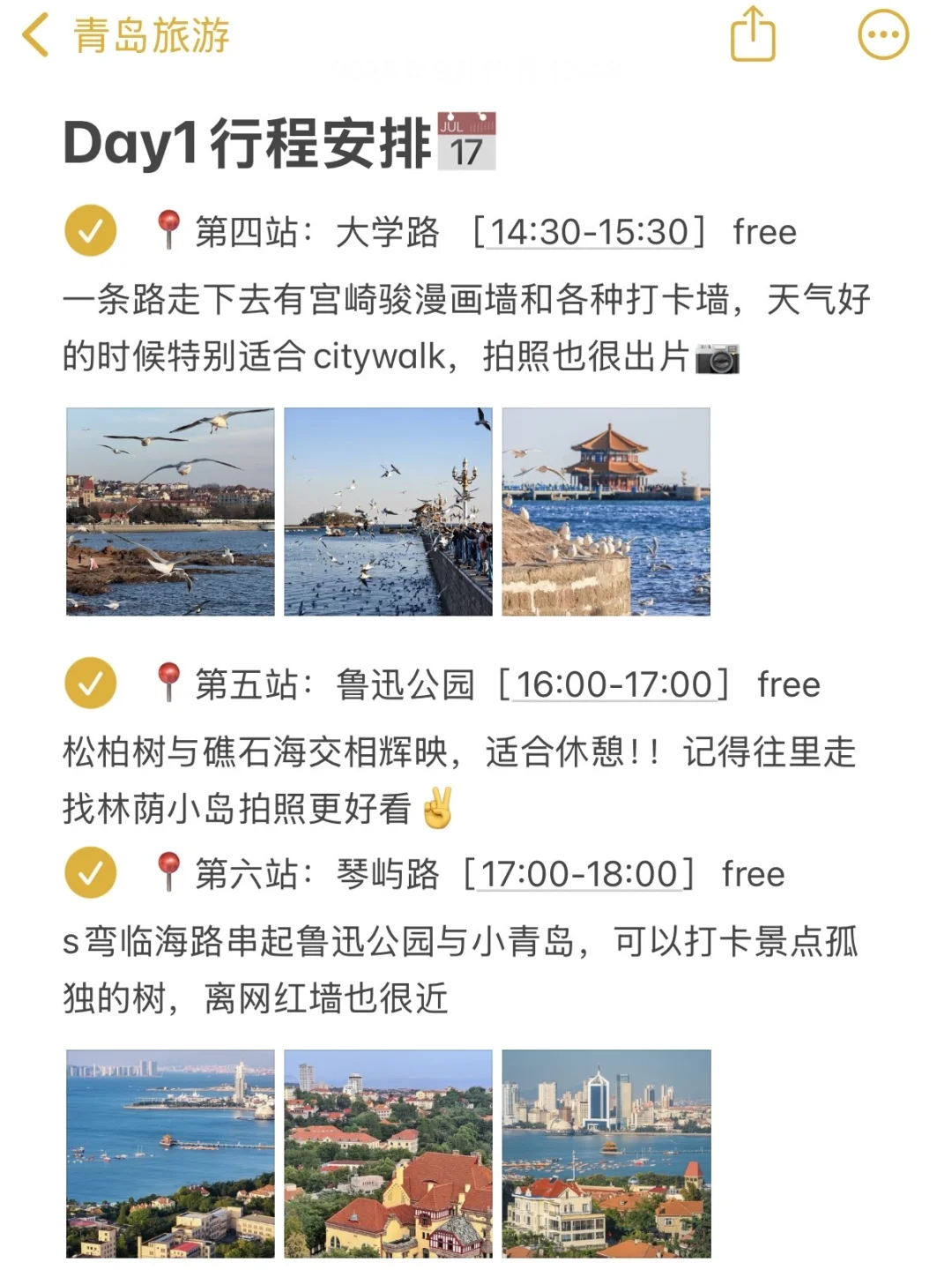 本J人对自己做的青岛攻略复盘甚是满意🥹… .