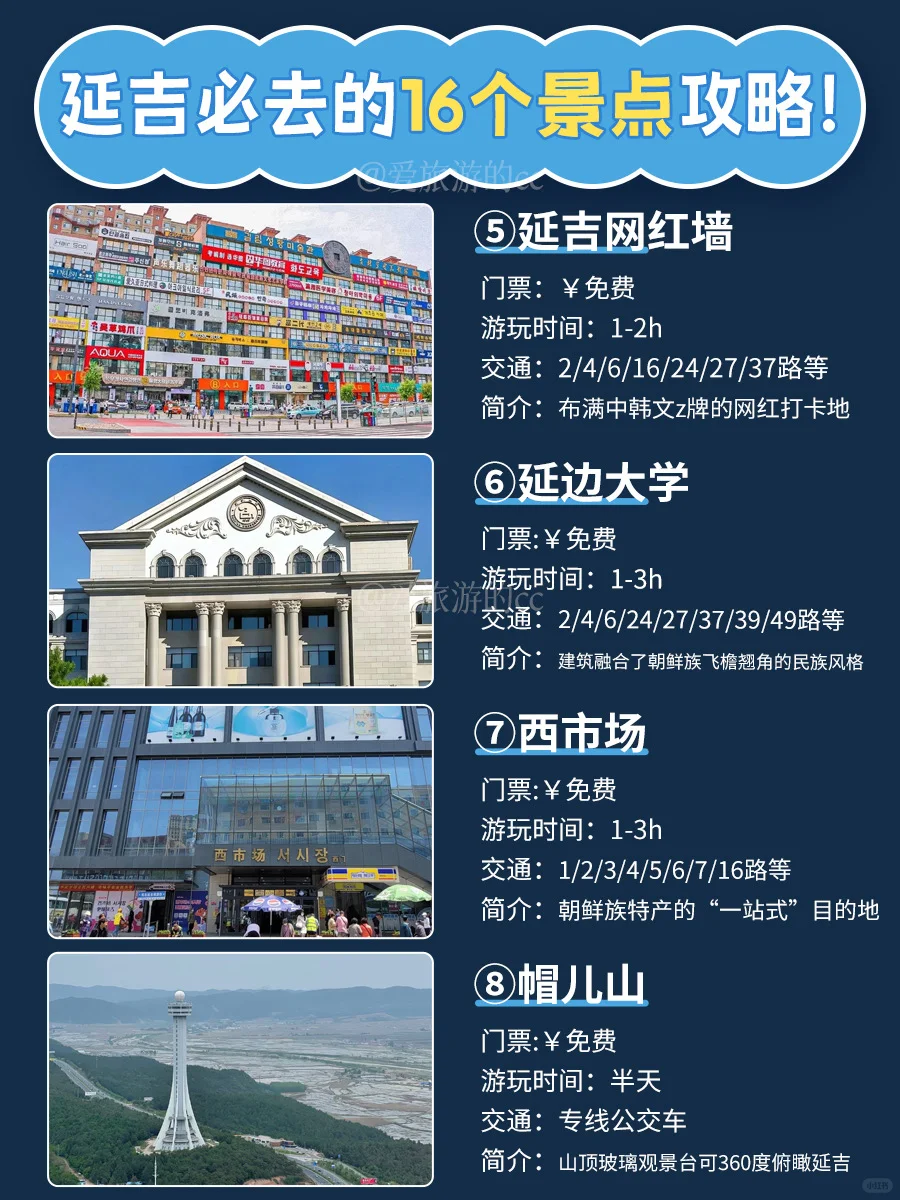 对这次延吉旅游攻略这16个景点非常🈵意👍🏻