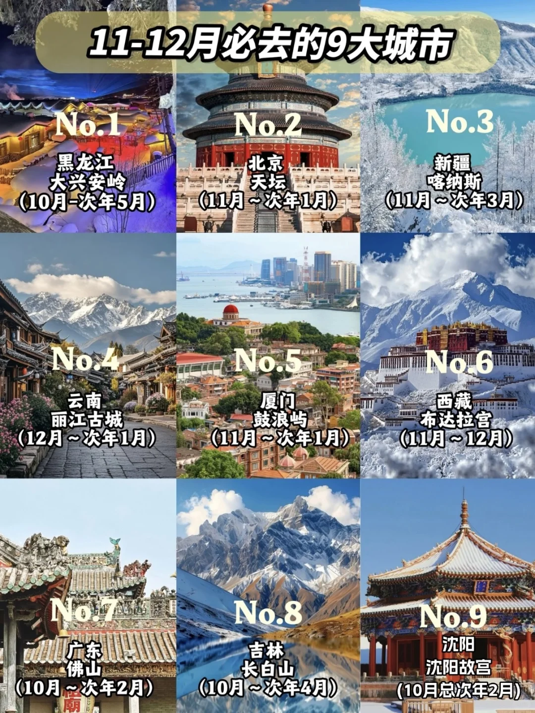 11-12月必去的9大旅游城市