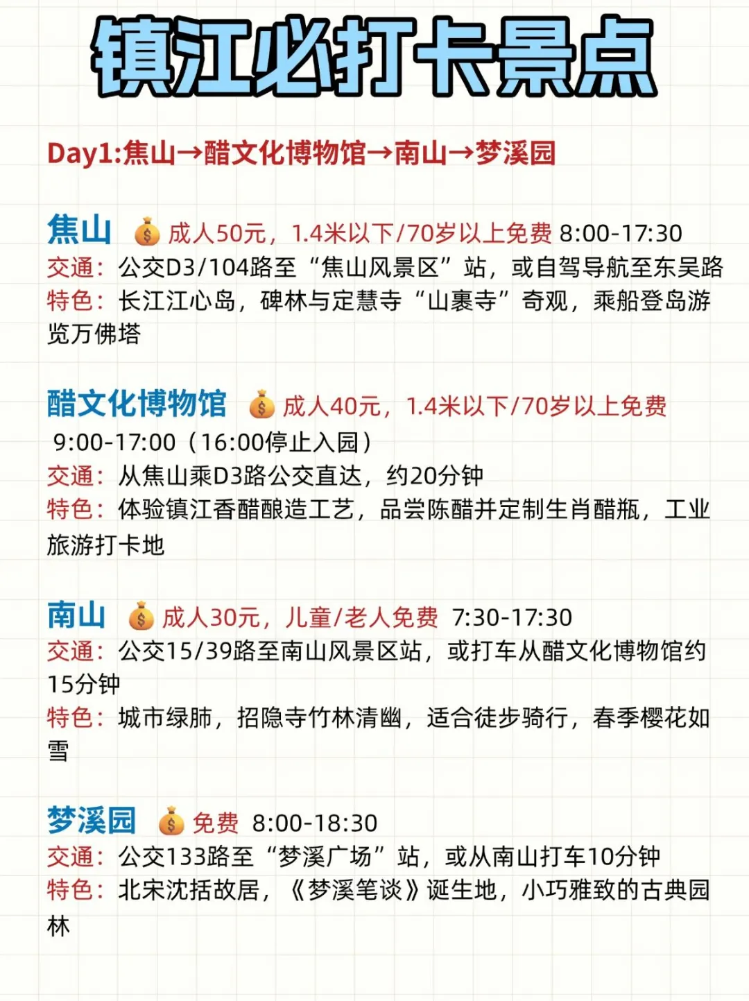 镇江已回📍2天1夜不绕路攻略（避雷版